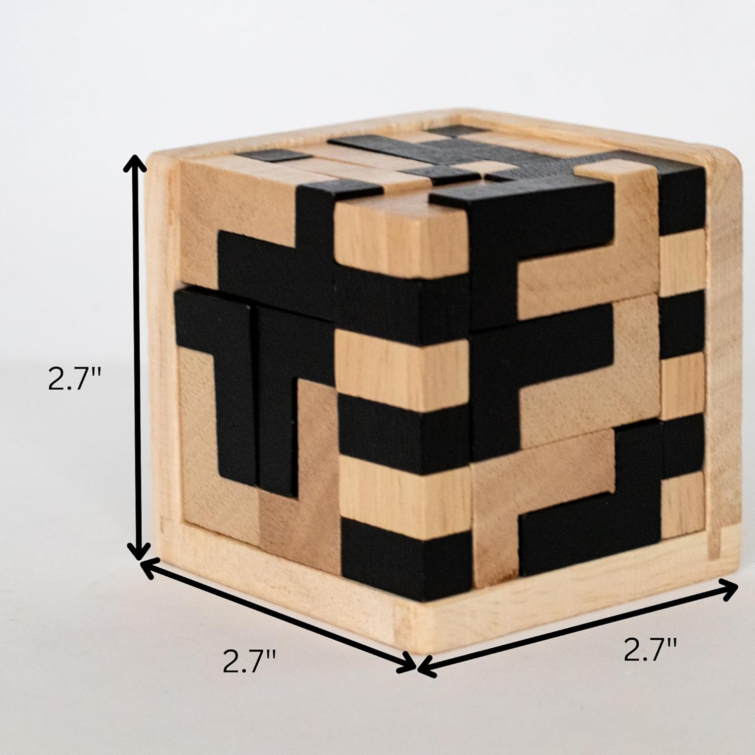 Cubo de rompecabezas de madera para el cerebro accesorios de oficina geniales para escritorio, rompecabezas de bloques y rompecabezas de cubo para