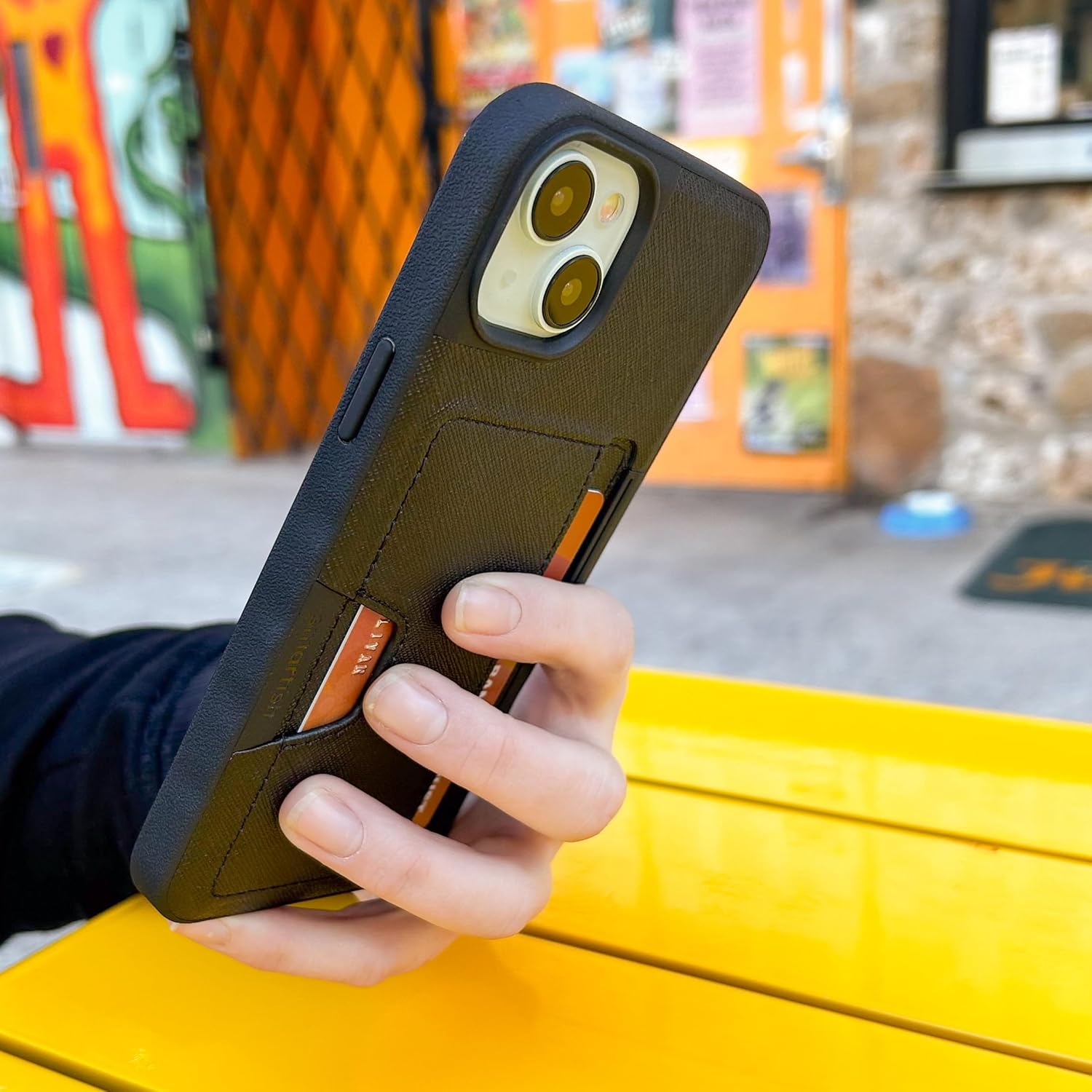 Smartish Funda tipo cartera para iPhone 15  Wallet Slayer Vol. 2 delgada + protectora tarjetero con función atril  Funda de ranura oculta probada