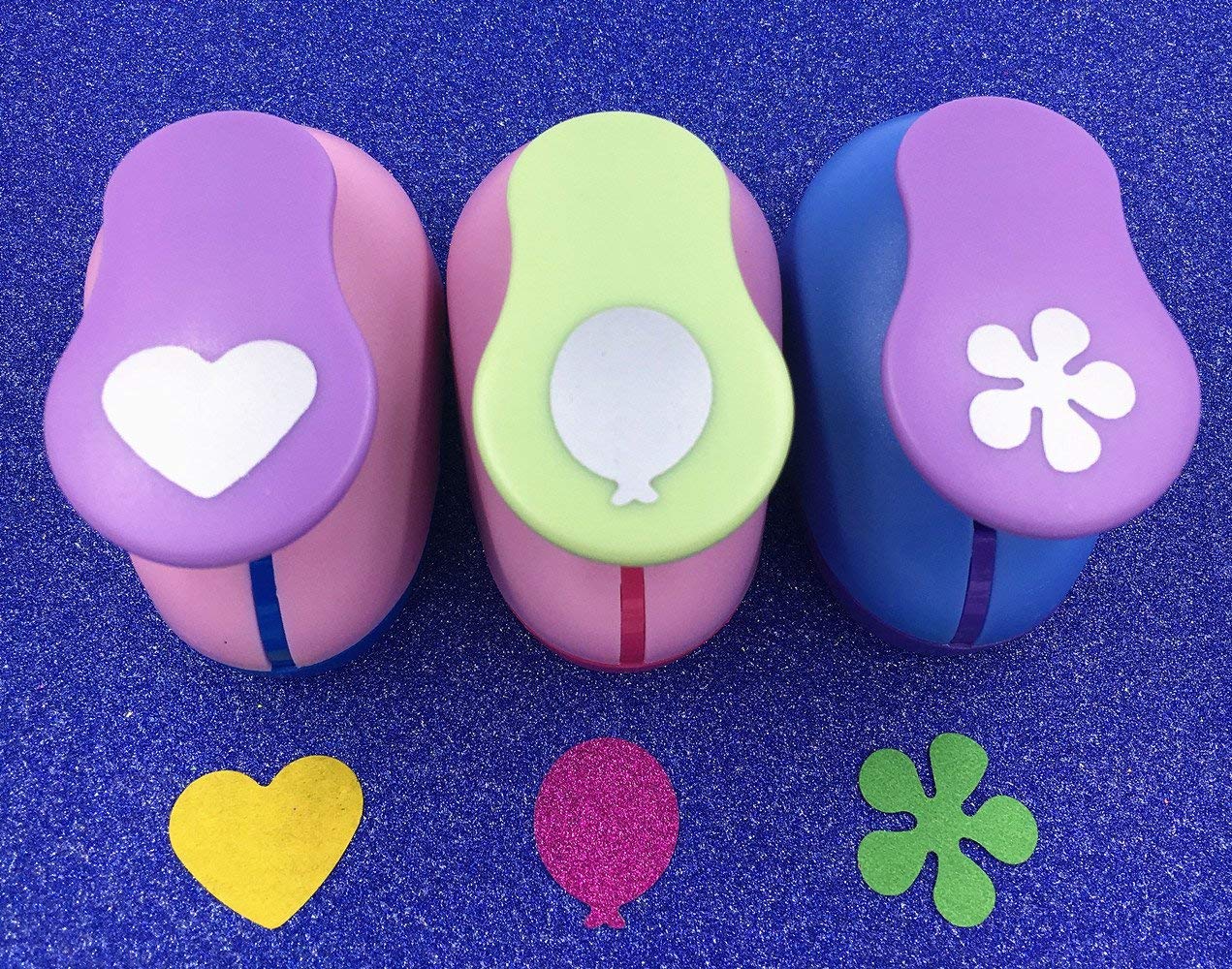 TECH-P – Paquete de 3 perforadores de papel de prensa a mano, tarjeta de álbum de recortes, grabado para niños, perforadora de agujeros, globo y