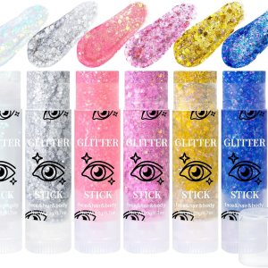 6 barras de purpurina para la cara y el cuerpo, conciertos para cantantes, festivales, música, rave, maquillaje con purpurina, lentejuelas de sirena 6 barras de purpurina para la cara y el cuerpo, conciertos para cantantes, festivales, música, rave, maquillaje con purpurina, lentejuelas de sirena