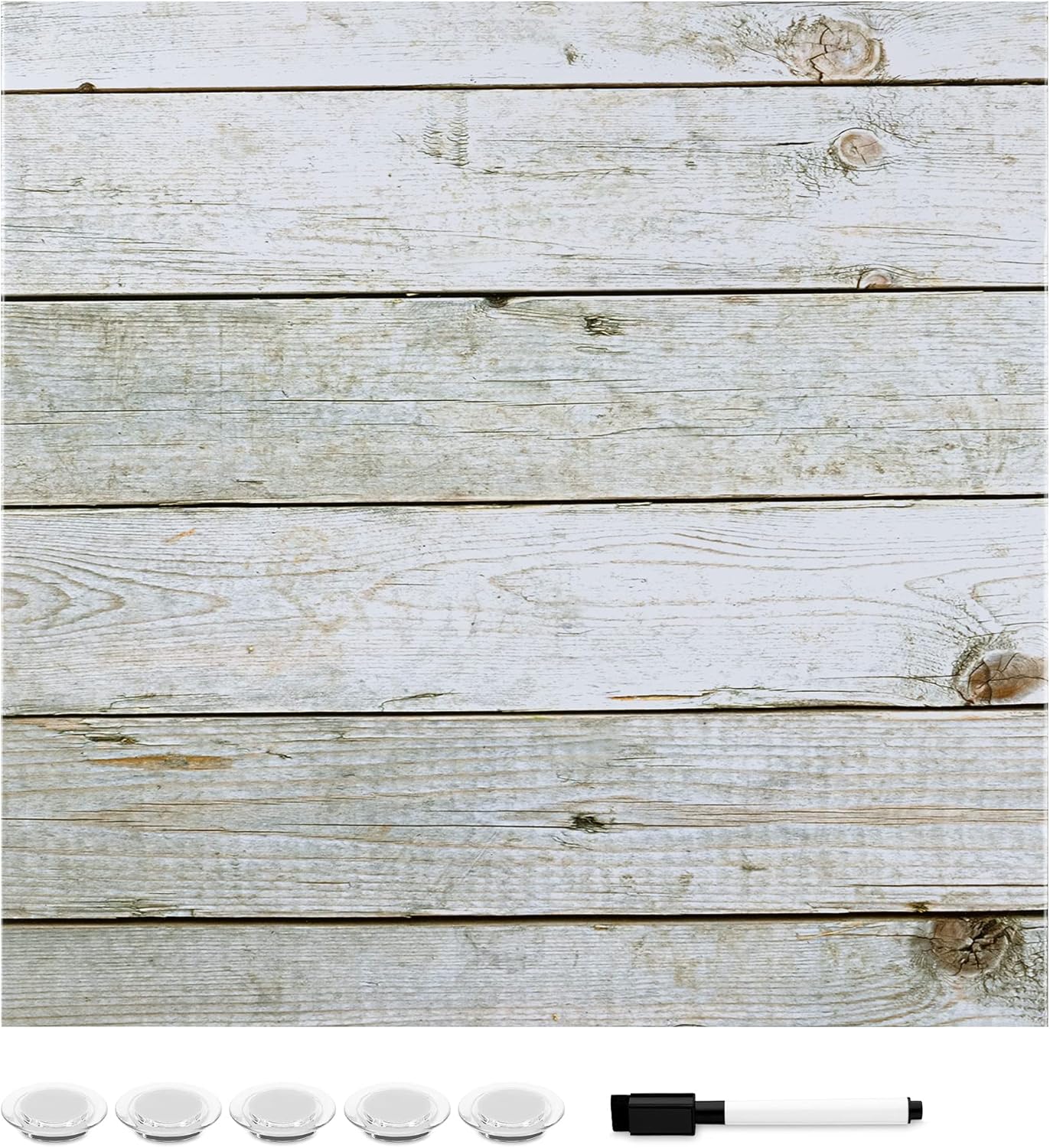 Navaris Pizarra magnética de borrado en seco, pizarra blanca decorativa de 13 x 13 pulgadas para pared con diseño, incluye 5 imanes y marcador –