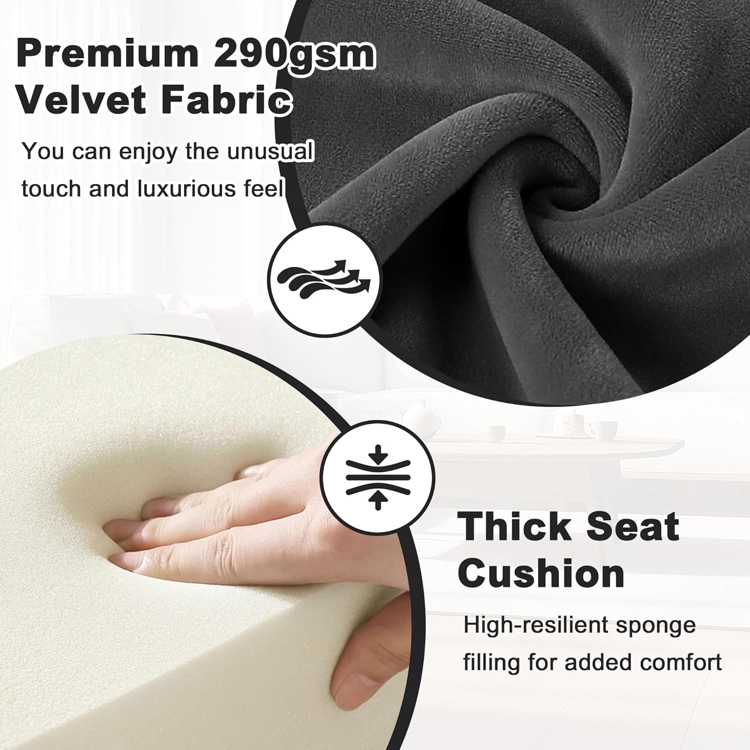 Silla decorativa de terciopelo moderna de mediados de siglo, silla de sala de estar sin brazos con patas de madera, silla de club con respaldo