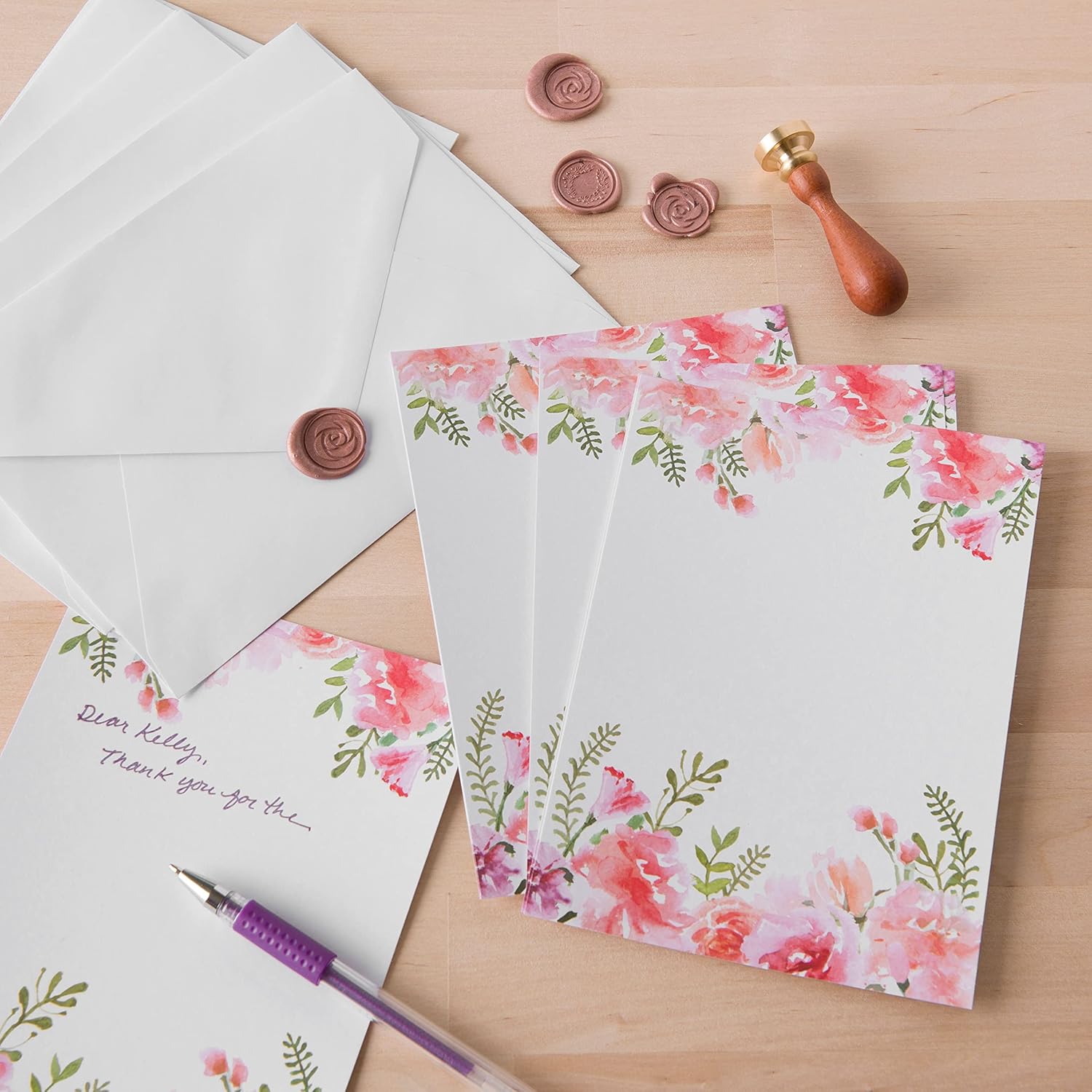 Tarjetas y sobres planos florales de Recollections, 5 pulgadas x 7 pulgadas