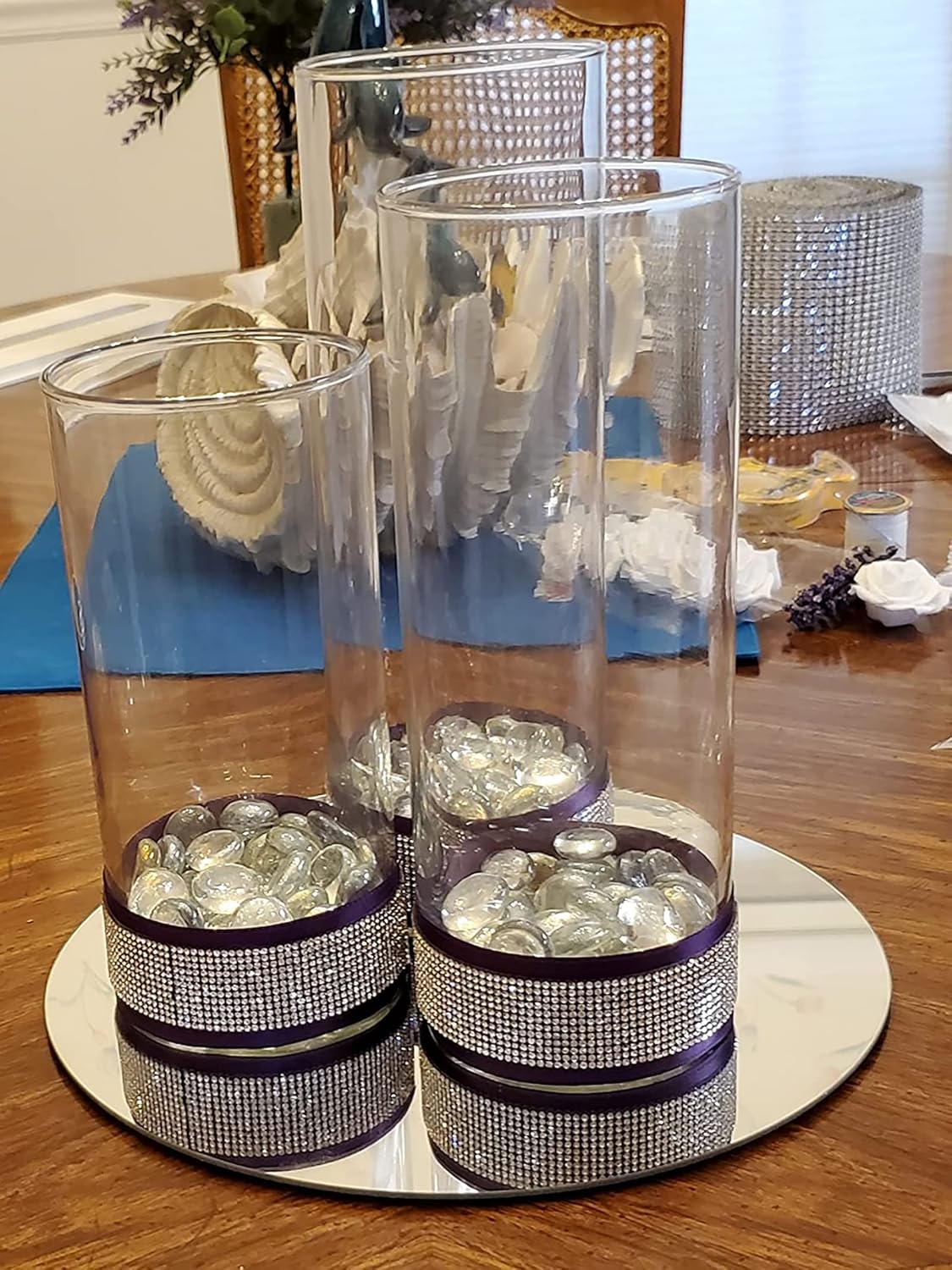 Cinta autoadhesiva de diamantes de imitación de cristal, calcomanía brillante con gemas de purpurina de 0.079 pulgadas para artes, manualidades,