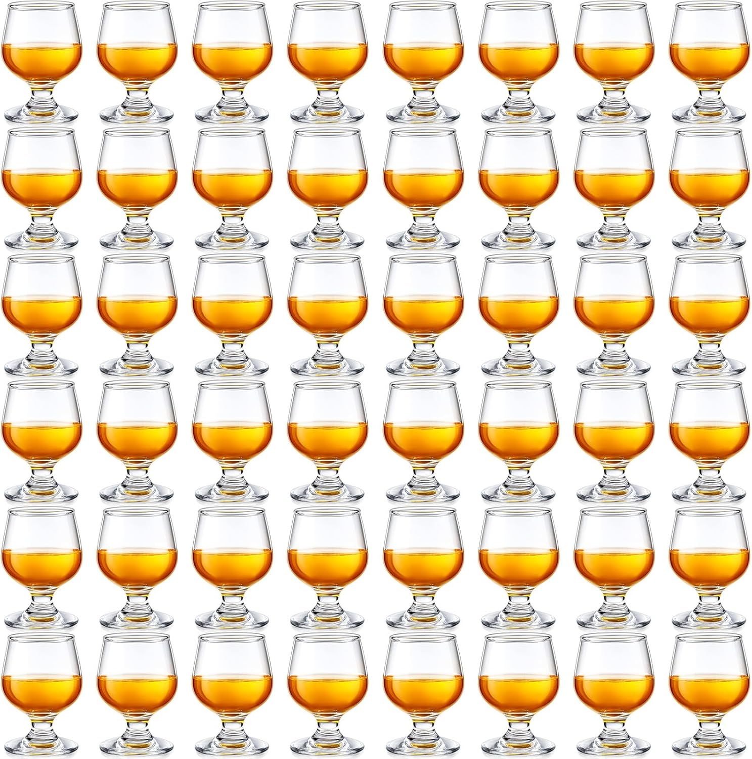 Qunclay 48 vasos de chupito, lindos vasos de coñac, pequeños sorteos de brandy para degustar brandy, copas de oporto para whisky, brandy, vino,