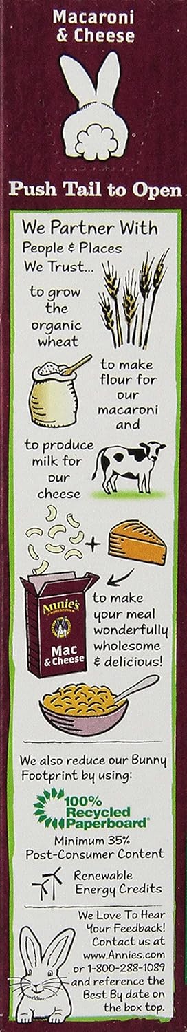 Annie’s Homegrown – Macarrones y queso naturales bajos en sodio, 6 onzas (paquete de 12)