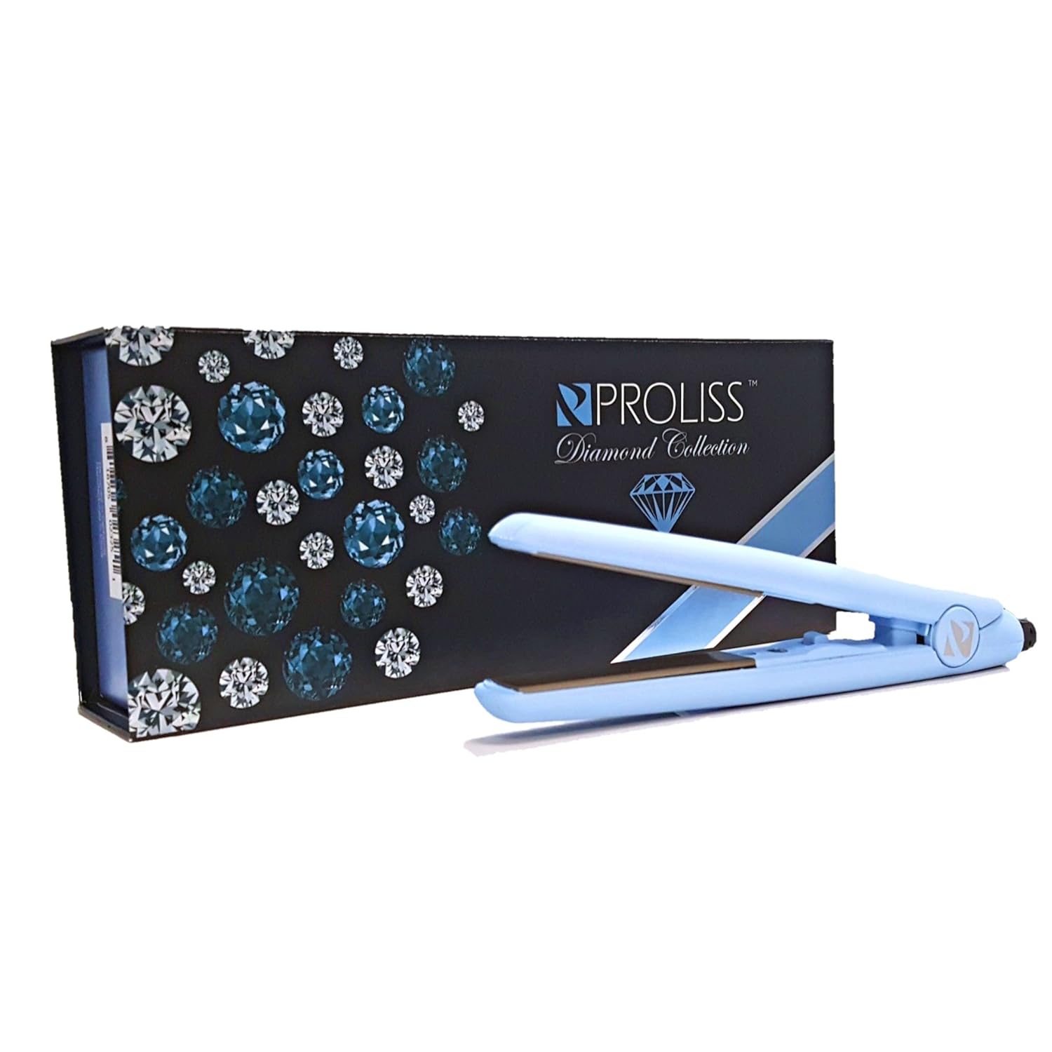 Proliss Plancha plana de turmalina de diamante de 34 pulgadas, mini plancha de pelo de viaje, uso para viajes o en hebras y raíces más cortas para