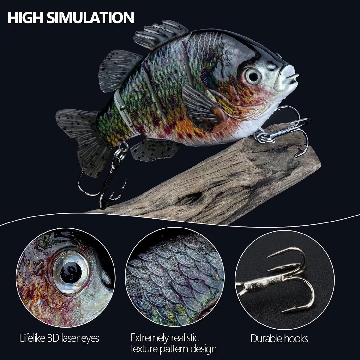 THKFISH Swimbaits Señuelos para pesca de lubina, cebos deslizantes multiarticulados, señuelos de natación de hundimiento lento, señuelos de pesca