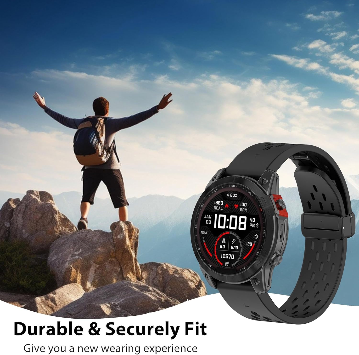 Abanen Correas de reloj deportivas de silicona con orificios de aire para Fenix 7S  Fenix 6S  Fenix 5S  Instinct 2S, correa de muñeca de silicona