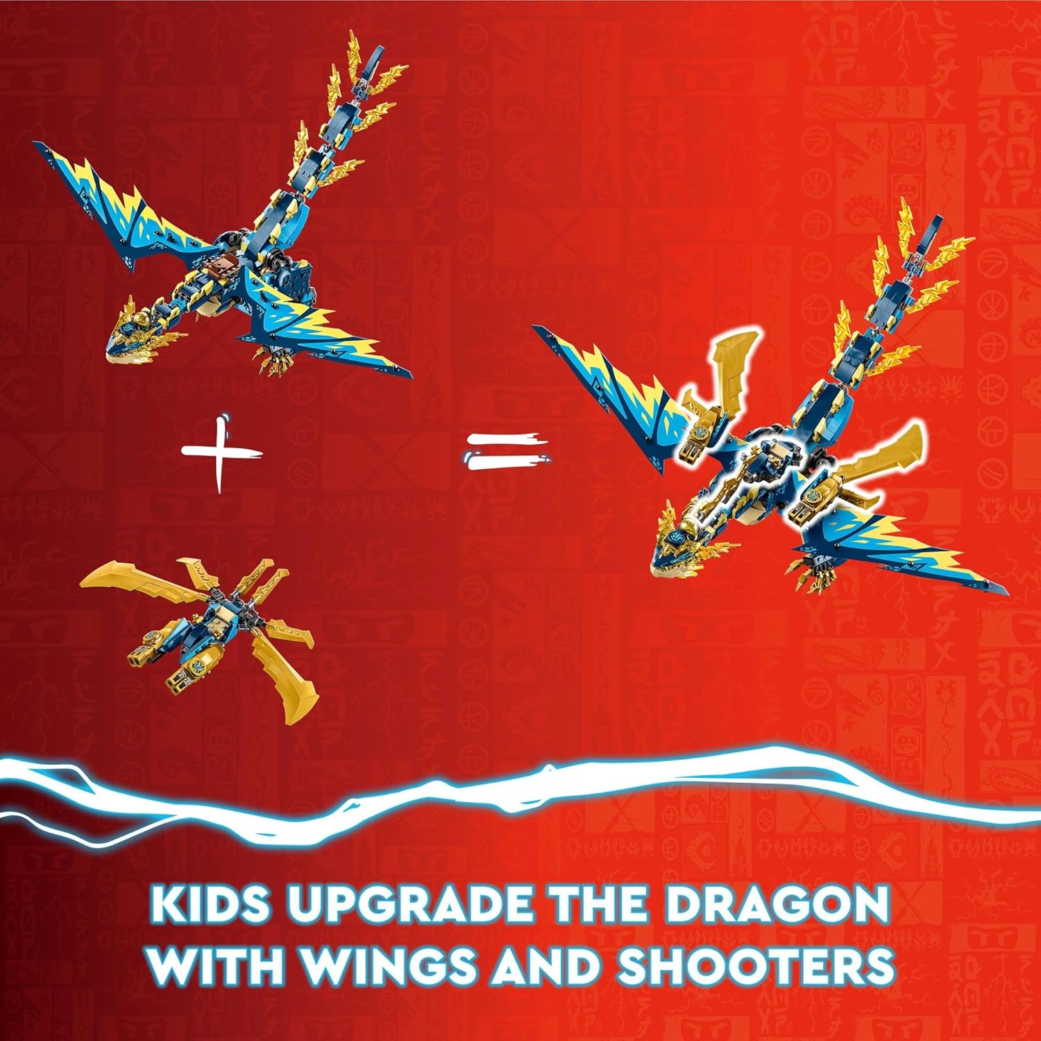 LEGO NINJAGO Elemental Dragon vs. The Empress Mech 71796 – Juego de juguetes de construcción, cuenta con un dragón, mec, volante ninja y 6