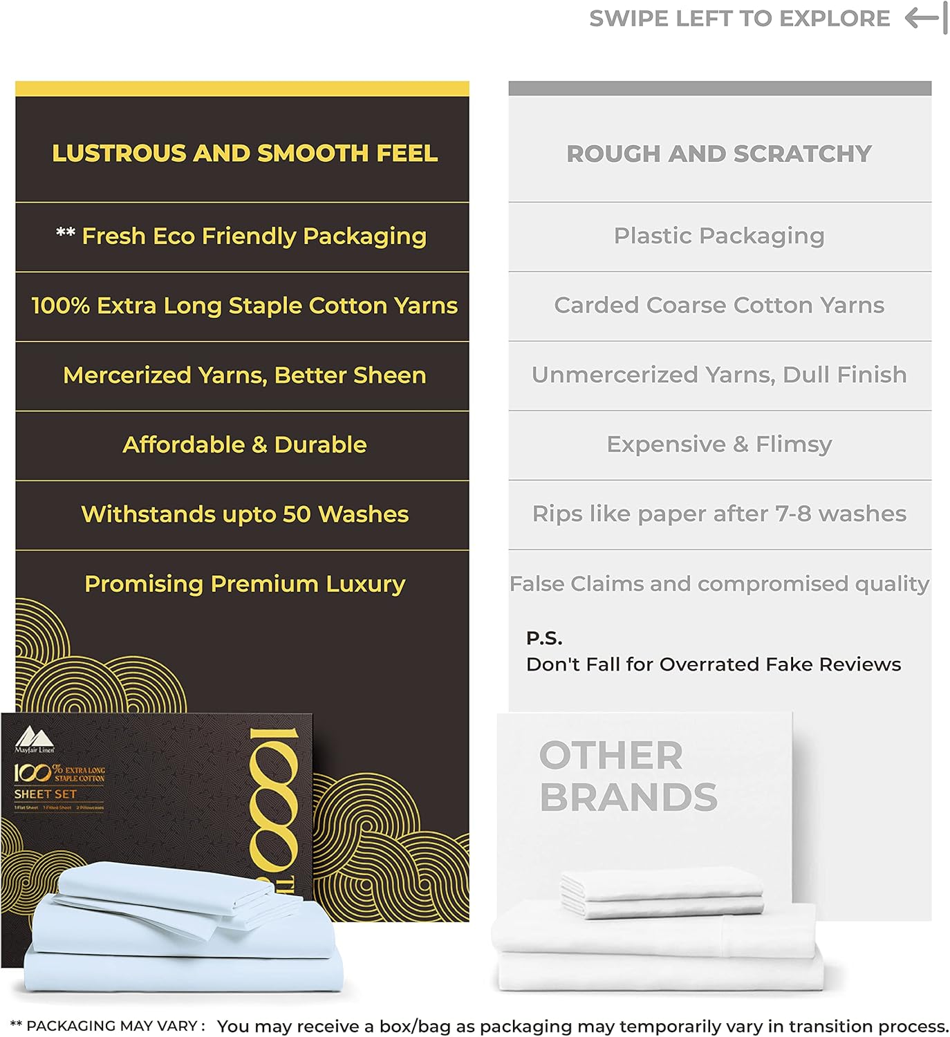 Mayfair Linen Sábanas 100% de algodón egipcio, tamaño California King, 1000 hilos, 4 piezas, color azul claro, para cama de tamaño California King,