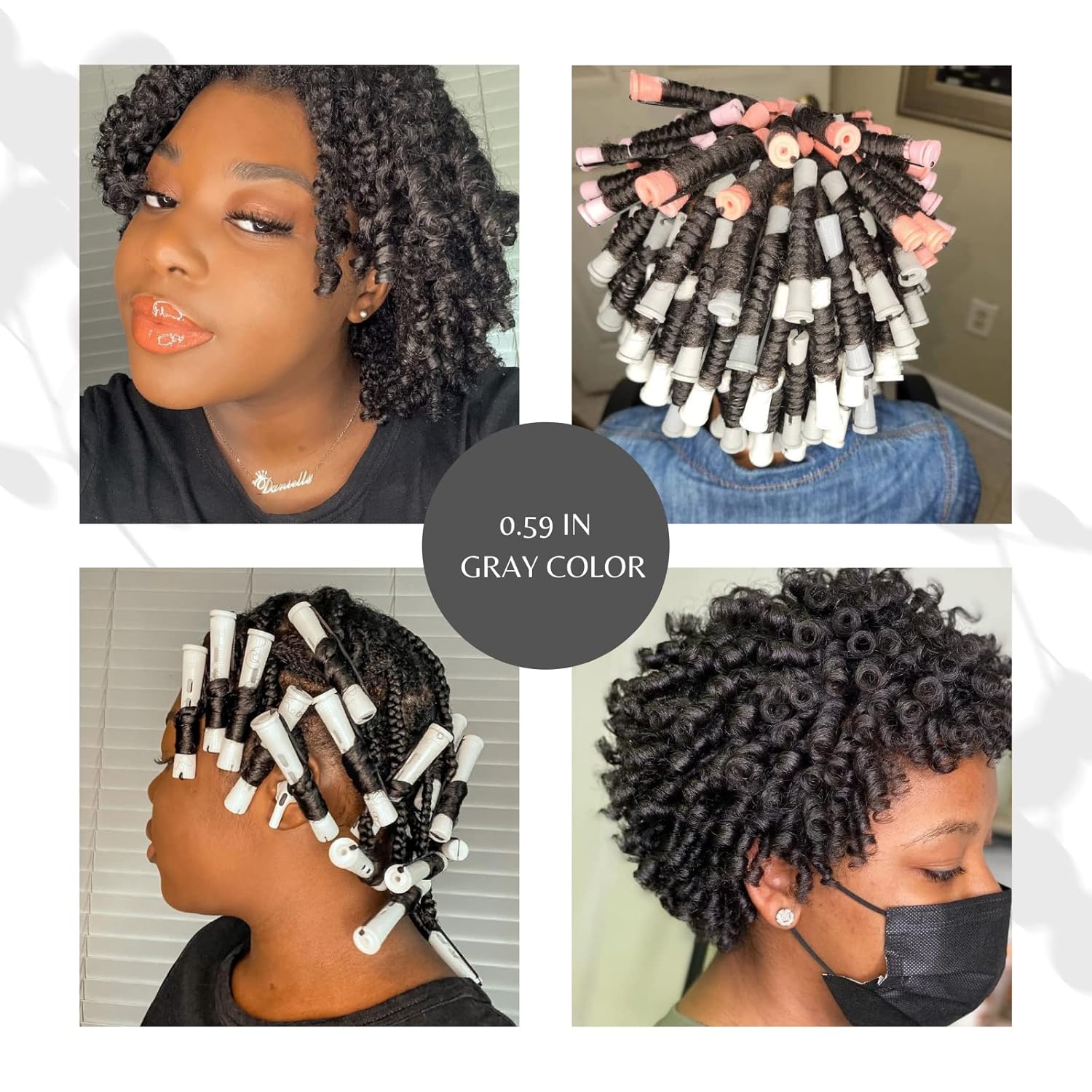 Varillas permanentes, 60 rodillos de pelo para cabello natural, largo, corto, herramienta de peinado, rizadores de pelo, tamaño pequeño, 0.59
