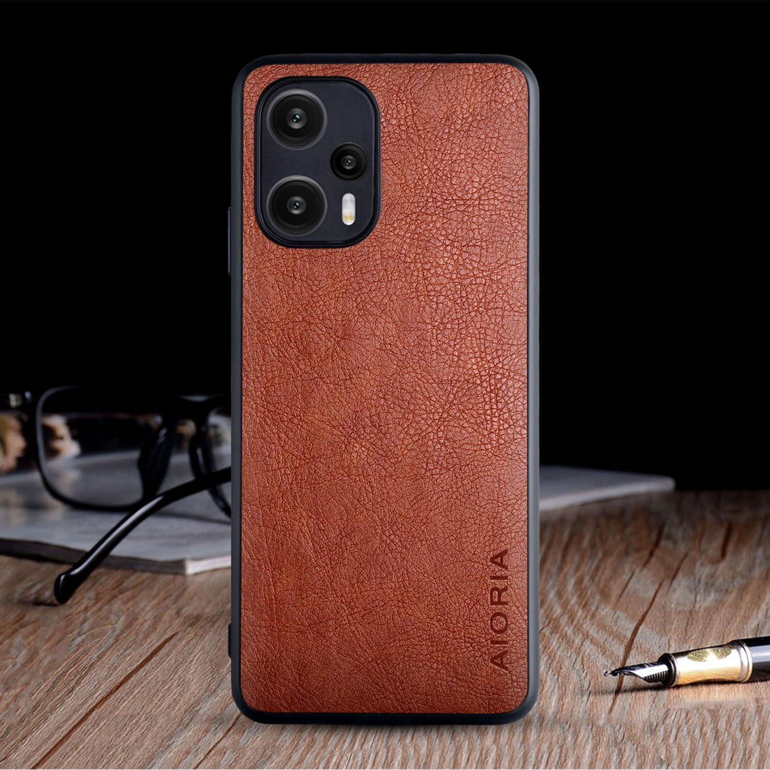 AIORIA Funda para Xiaomi Poco F5, 6.67 “Pantalla Premium PU Cuero Teléfono Cubierta Retro Diseño de Negocios Funda Protectora Completa para Xiaomi