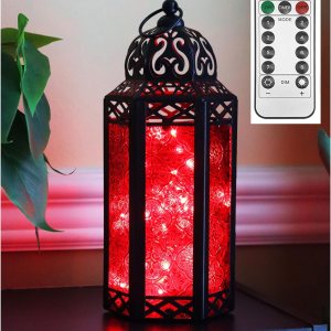 Guirnalda de luces LED Vela Lanterns para farol marroquà cristal morado tamaño grande Guirnalda de luces LED Vela Lanterns para farol marroquà cristal morado tamaño grande