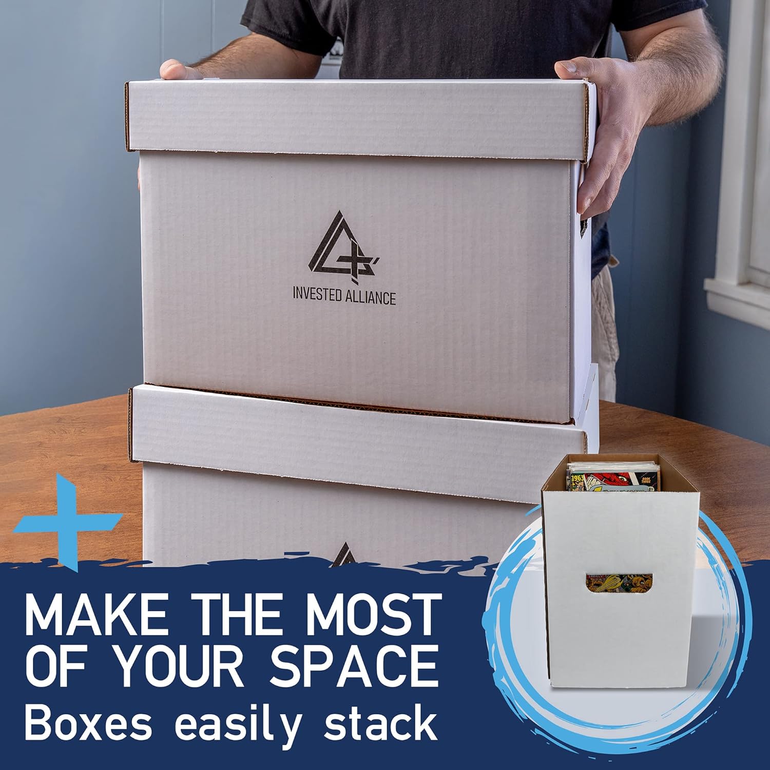 Cajas de almacenamiento prémium para cómics, caja de cartón corto para cómics, caja de cómics blanca gruesa. Caja de almacenamiento de cómics para