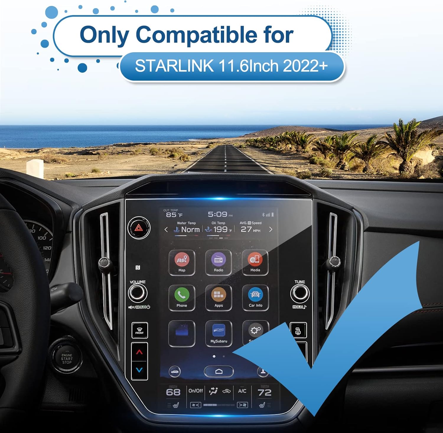Coleya Protector de pantalla WRX 2022 2023 para Subaru WRX (PremiumLimitedGT) Pantalla táctil de 11.6 pulgadas, 2023 2022 WRX Vidrio templado 2023