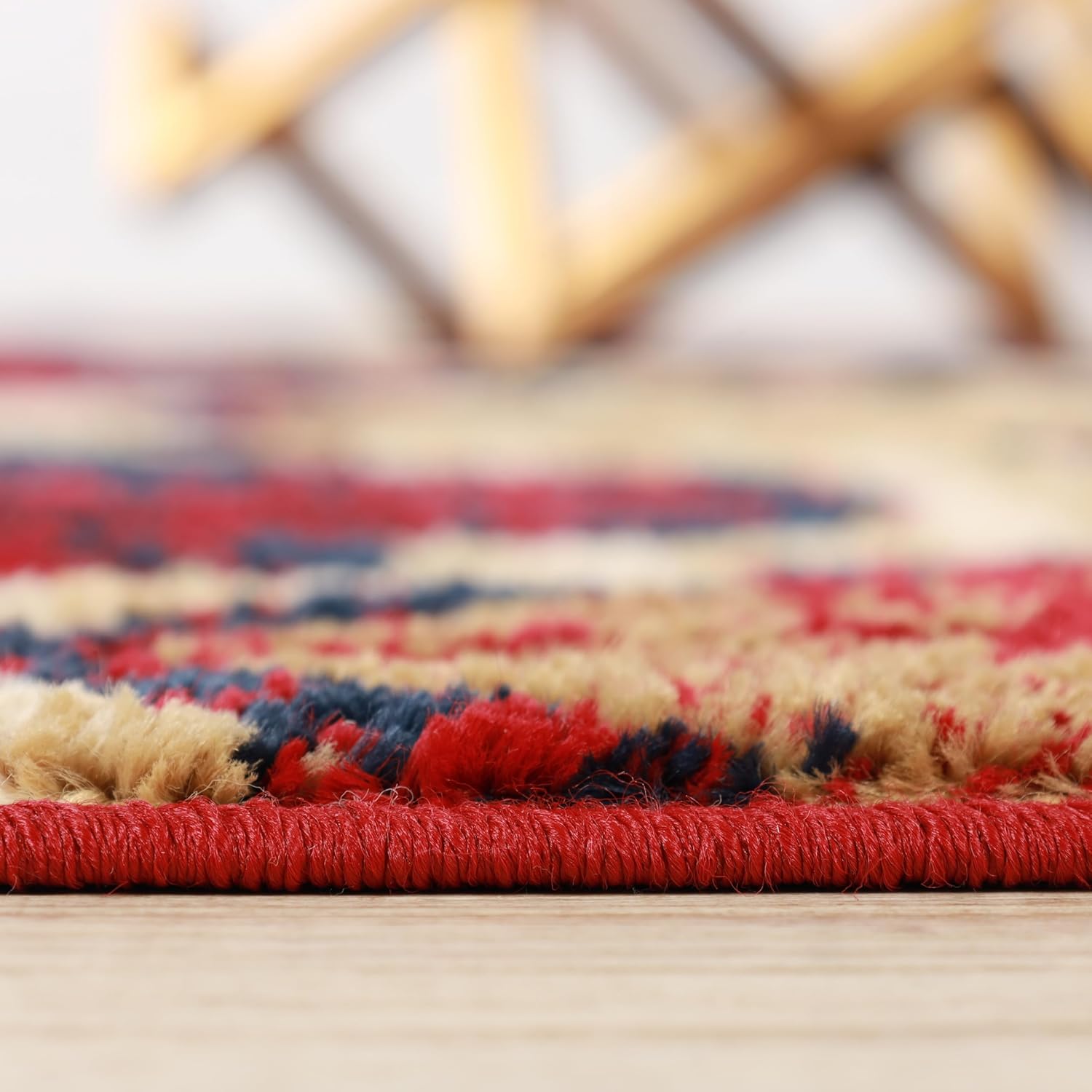 SUPERIOR – Alfombra de área grande para interiores, con respaldo de yute, perfecta para suelos de madera dura, diseño de entramado Viking, 5 x 8