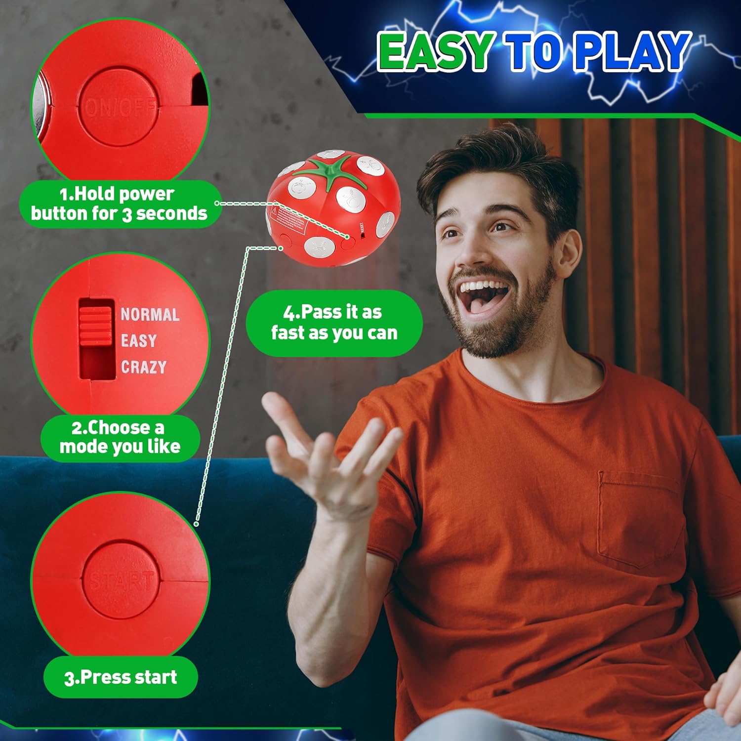 Juegos de choque para adultos, juegos de papas calientes para niños, divertido juego de fiesta eléctrico impactante, regalos novedosos, juguetes de