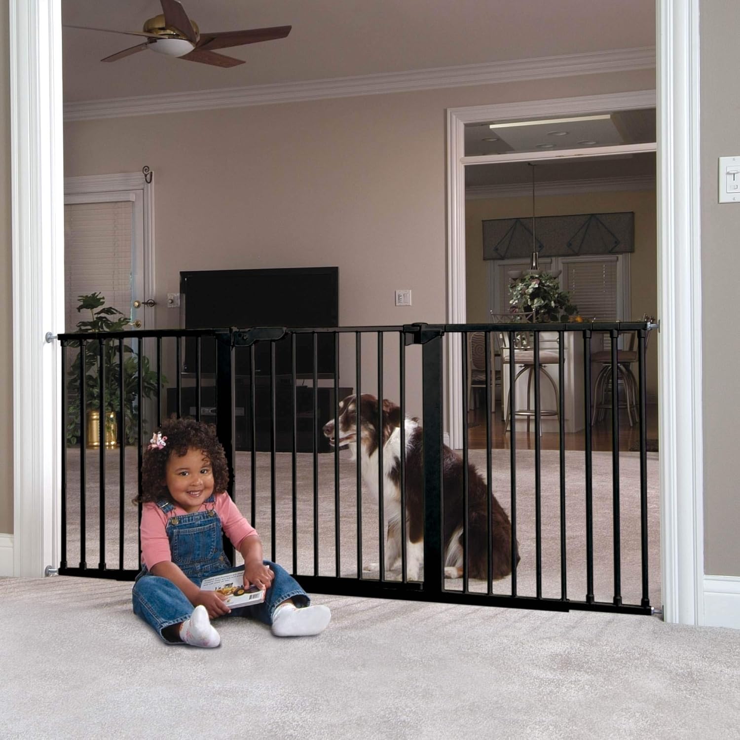 KidCo Puerta de presión Gateway para bebé, cierre automático, puerta de seguridad abierta – G1101, color negro