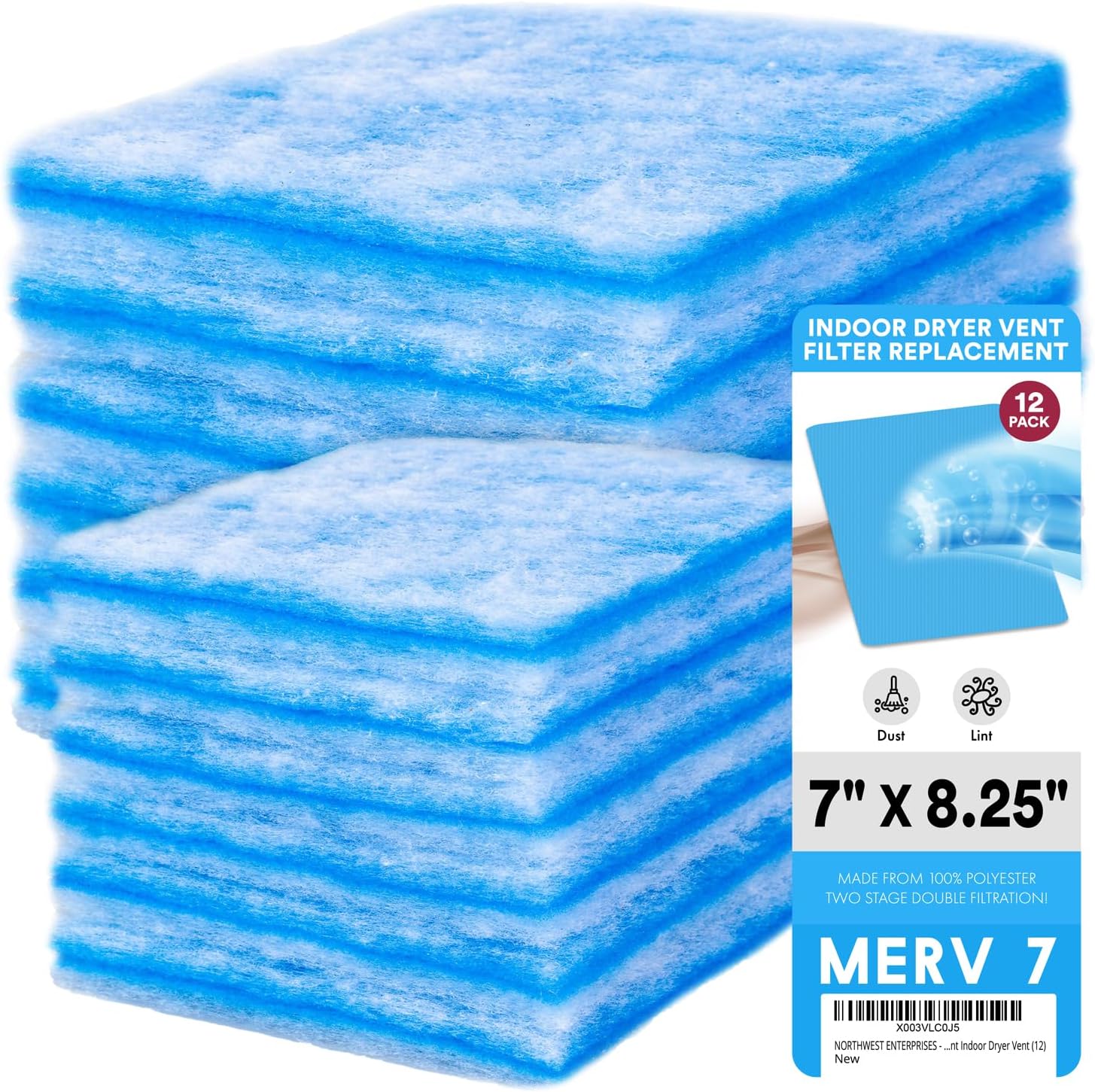 NORTHWEST ENTERPRISES Reemplazo del filtro de ventilación de la secadora de interior  MERV 7 doble filtración, compatible con sistemas de