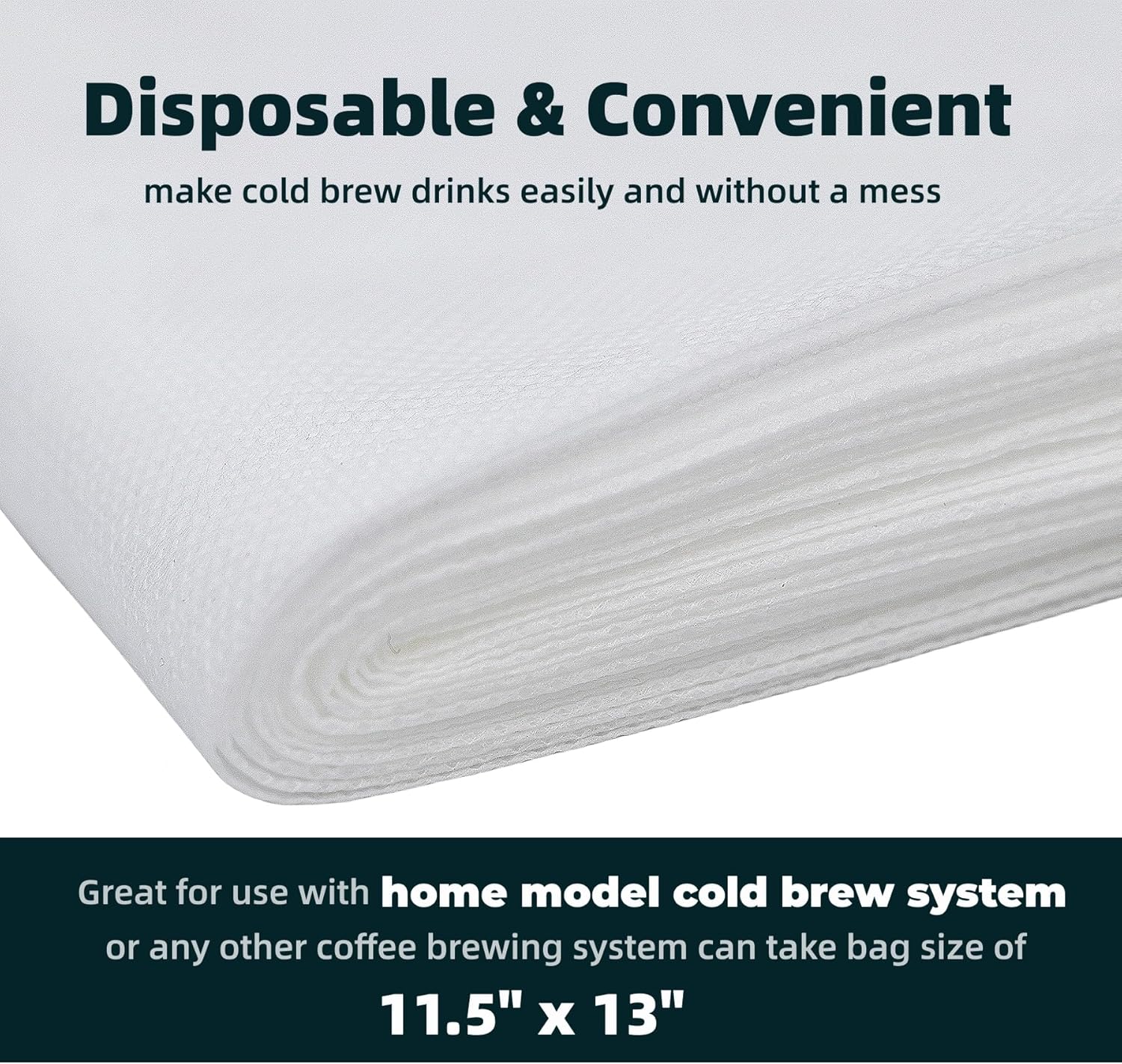 Bolsas de filtro de café frío  Paquete de 100 bolsas de filtro de café frío modelo hogar de 11.5 x 13 pulgadas compatibles con Toddy Cold Brew