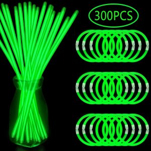 YOFOBU 300 pulseras y collares verdes que brillan en la oscuridad a granel con conectores de 8 pulgadas, barras luminosas de neón para Hawii, YOFOBU 300 pulseras y collares verdes que brillan en la oscuridad a granel con conectores de 8 pulgadas, barras luminosas de neón para Hawii,