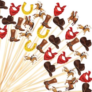 Palillos de cóctel de vaquero para aperitivos, brochetas de cóctel de bambú del salvaje oeste, palillos de comida para bebidas, palitos de postre, Palillos de cóctel de vaquero para aperitivos, brochetas de cóctel de bambú del salvaje oeste, palillos de comida para bebidas, palitos de postre,