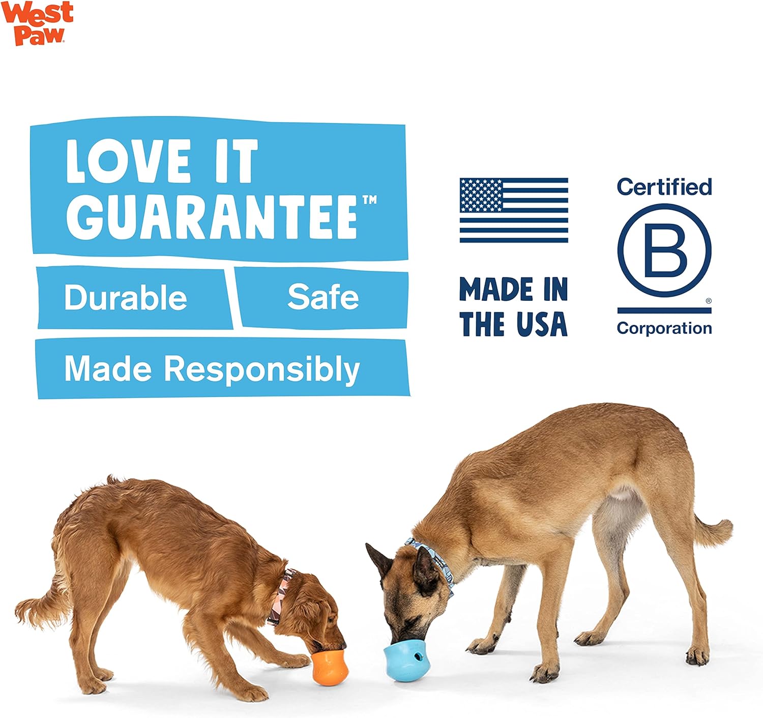 Dispensador interactivo de golosinas para perros West Paw, con diseño Toppl de Zogoflex, L