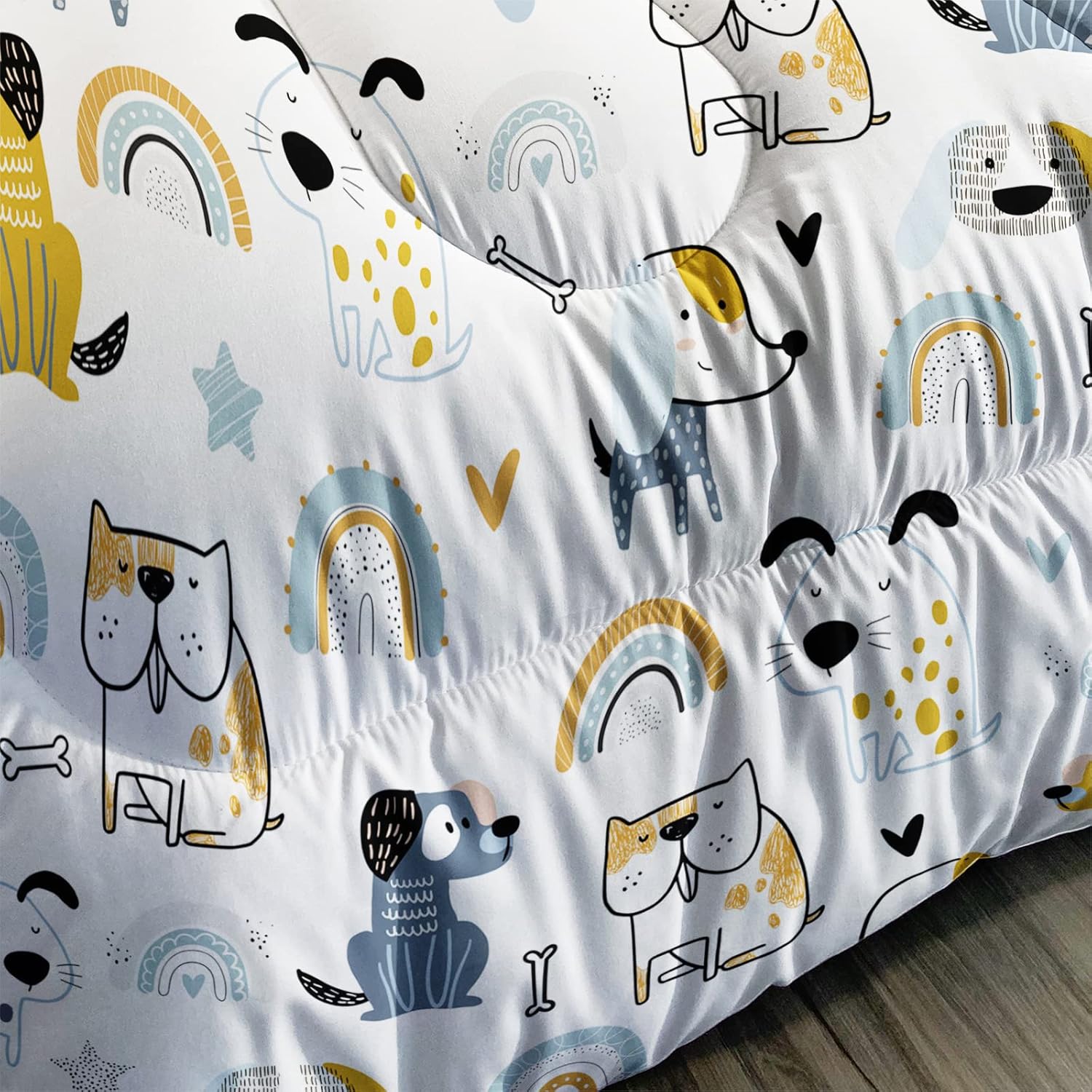 Axolotl Juego de ropa de cama de perro de dibujos animados, colorido y lindo juego de edredón para niños, niñas y adolescentes, juego de edredón