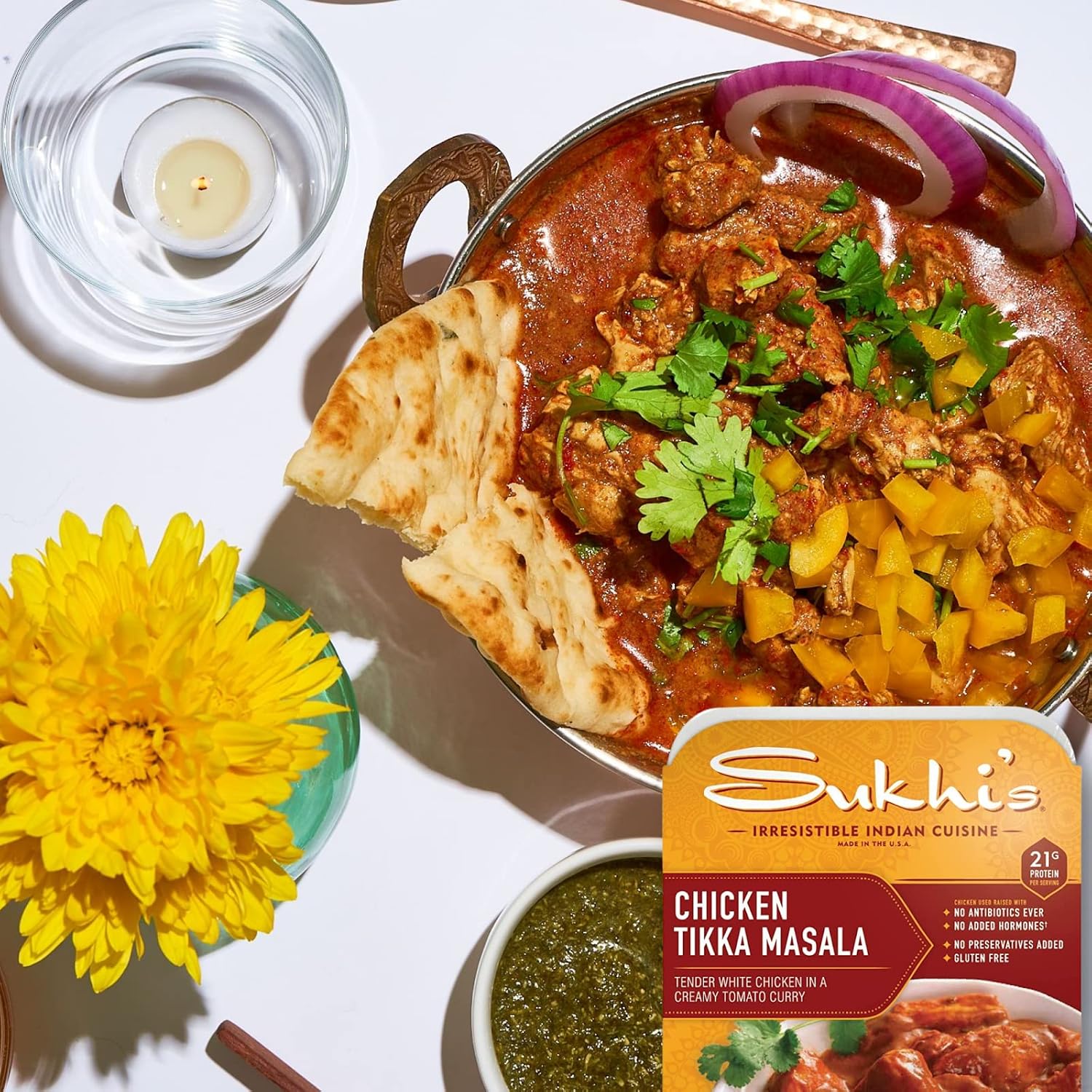 Sukhi’s Platos refrigerados de comida india  Comidas indias listas para comer  Paquete de cena familiar, 4 unidades