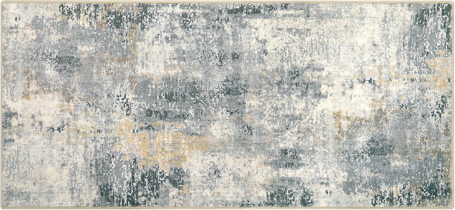 Morebes Alfombra antideslizante de 2 x 4, moderna, abstracta, pequeña, para entrada, interior, suave, con respaldo de goma, alfombras lavables para