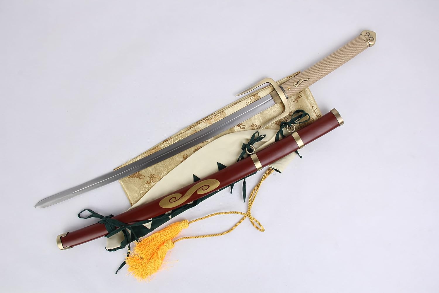 Yongli Sword Samurai Champloo Mugen’s Typhoon Swell Sword GEN Anime japonés Cosplay Réplica Props Acero al carbono Madera Saya con bolsa de correa