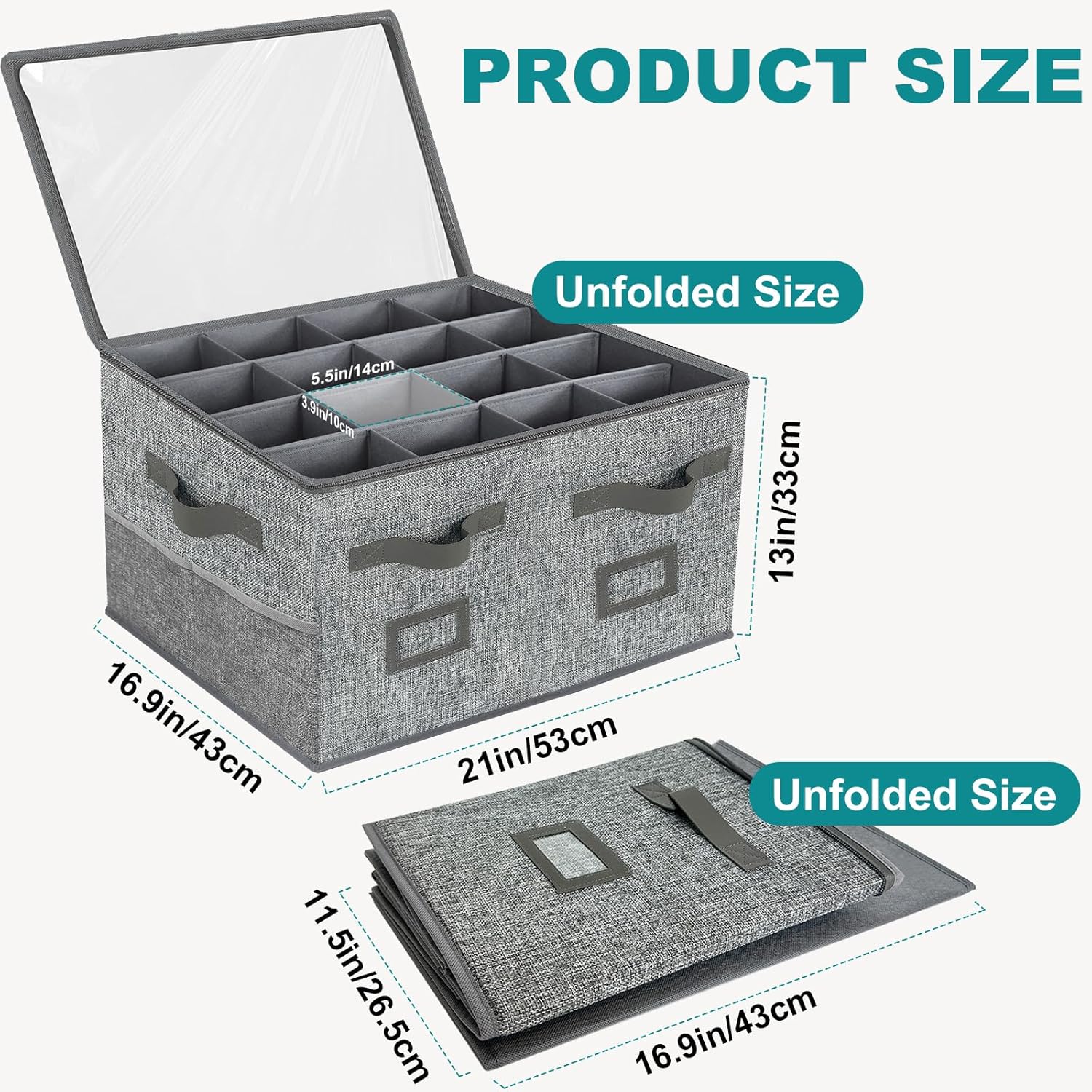 VERONLY Caja organizadora de zapatos grande para armario, contenedores de almacenamiento ajustables para zapatos, contenedores plegables para