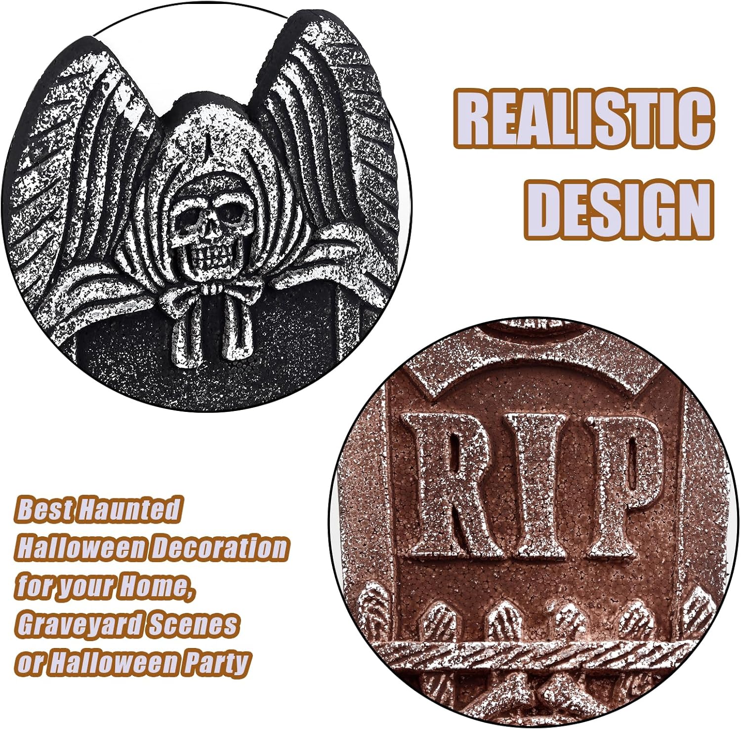 Lápidas de Halloween para exteriores, 5 estilos, lápidas para cementerio, Halloween, RIP, cementerio, lápidas, accesorios para decoración de patio