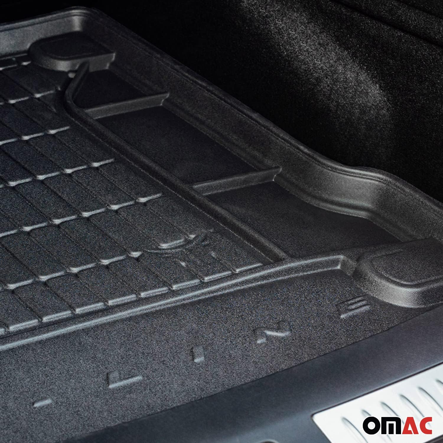 OMAC Alfombrillas prémium para maletero de BMW Serie 5 F10 Sedan 2011-2016 moldeadas en 3D  Goma TPE negra protegida para todo tipo de clima, sin