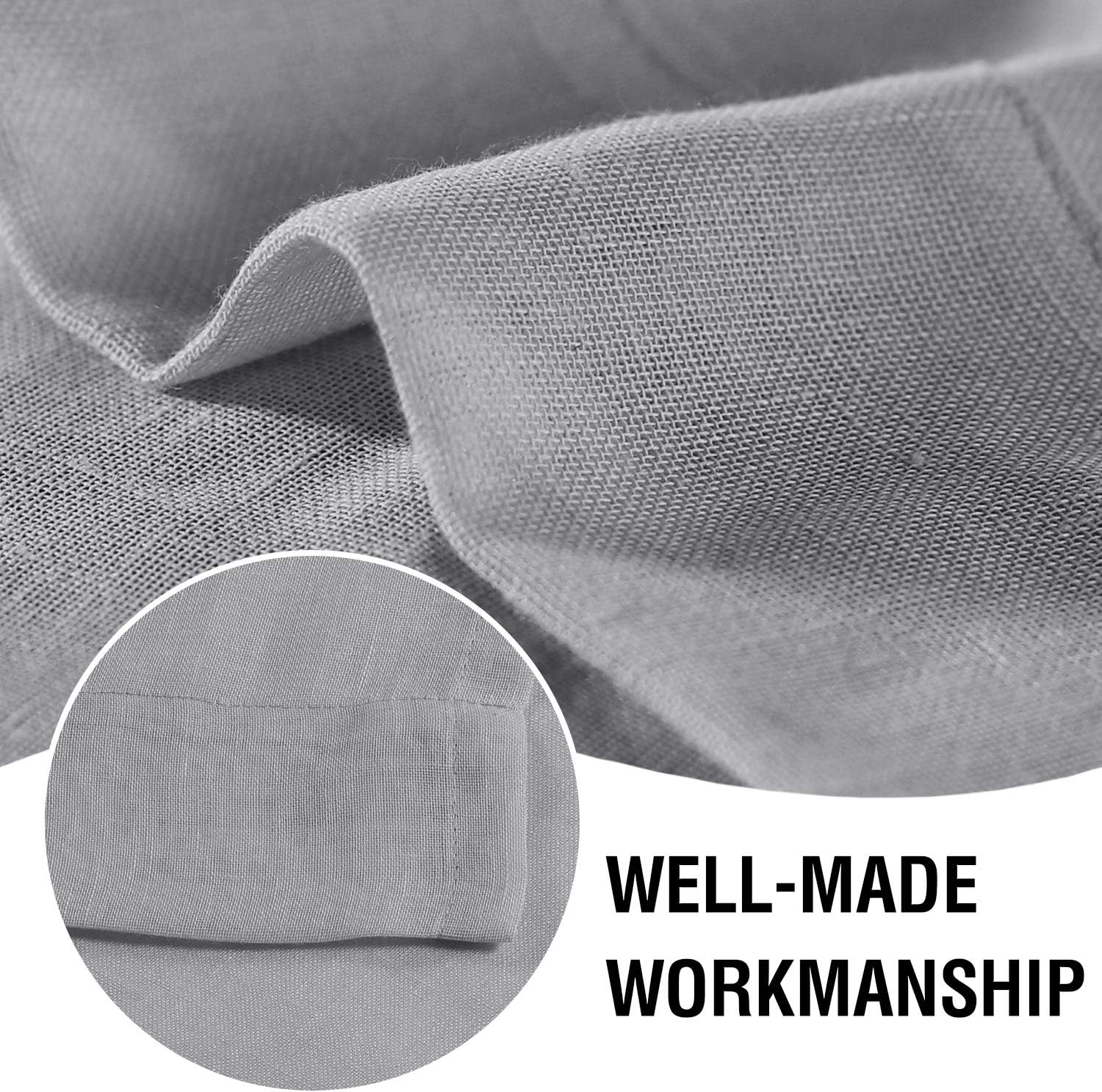 H.VERSAILTEX – Cortinas de mezcla de lino natural semitransparentes, con bolsillo para cortinero, filtrado de luz, 2 paneles, para sala de estar,