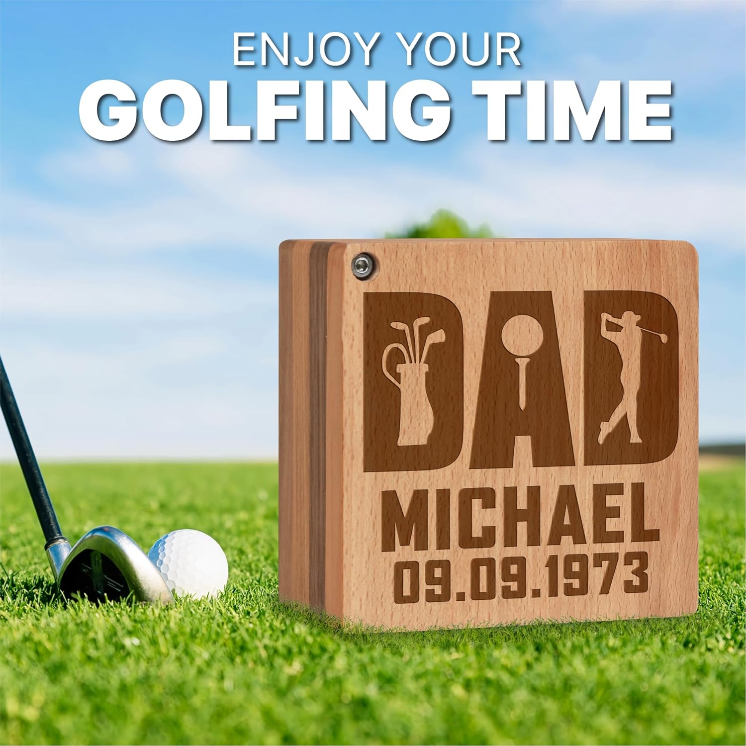 Juego de regalo de golf de alta calidad, regalos personalizados para hombres, elegante caja de golf, regalos grabados para novio, caja de golf de