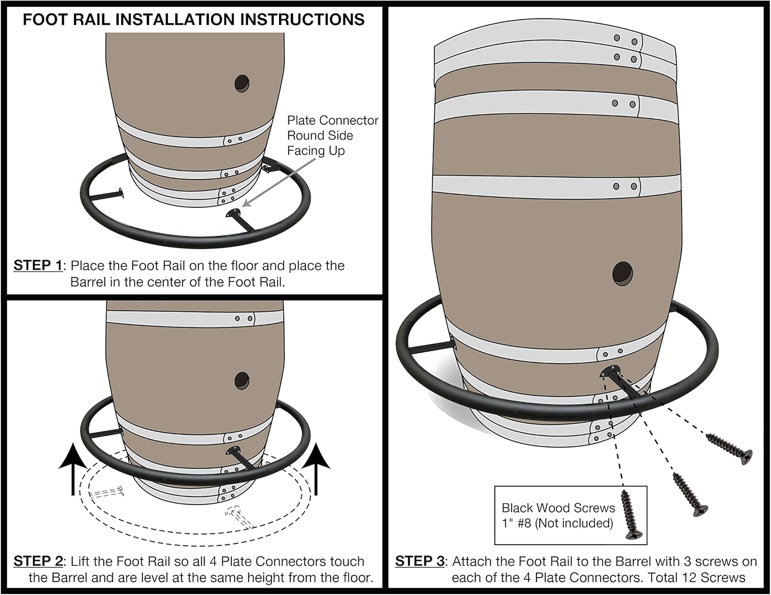 Barrel Foot Rail (barriles de vino)