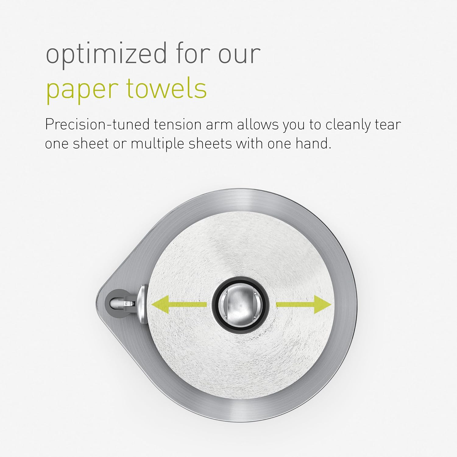 simplehuman Soporte para toallas de papel con brazo de tensión, acero inoxidable negro