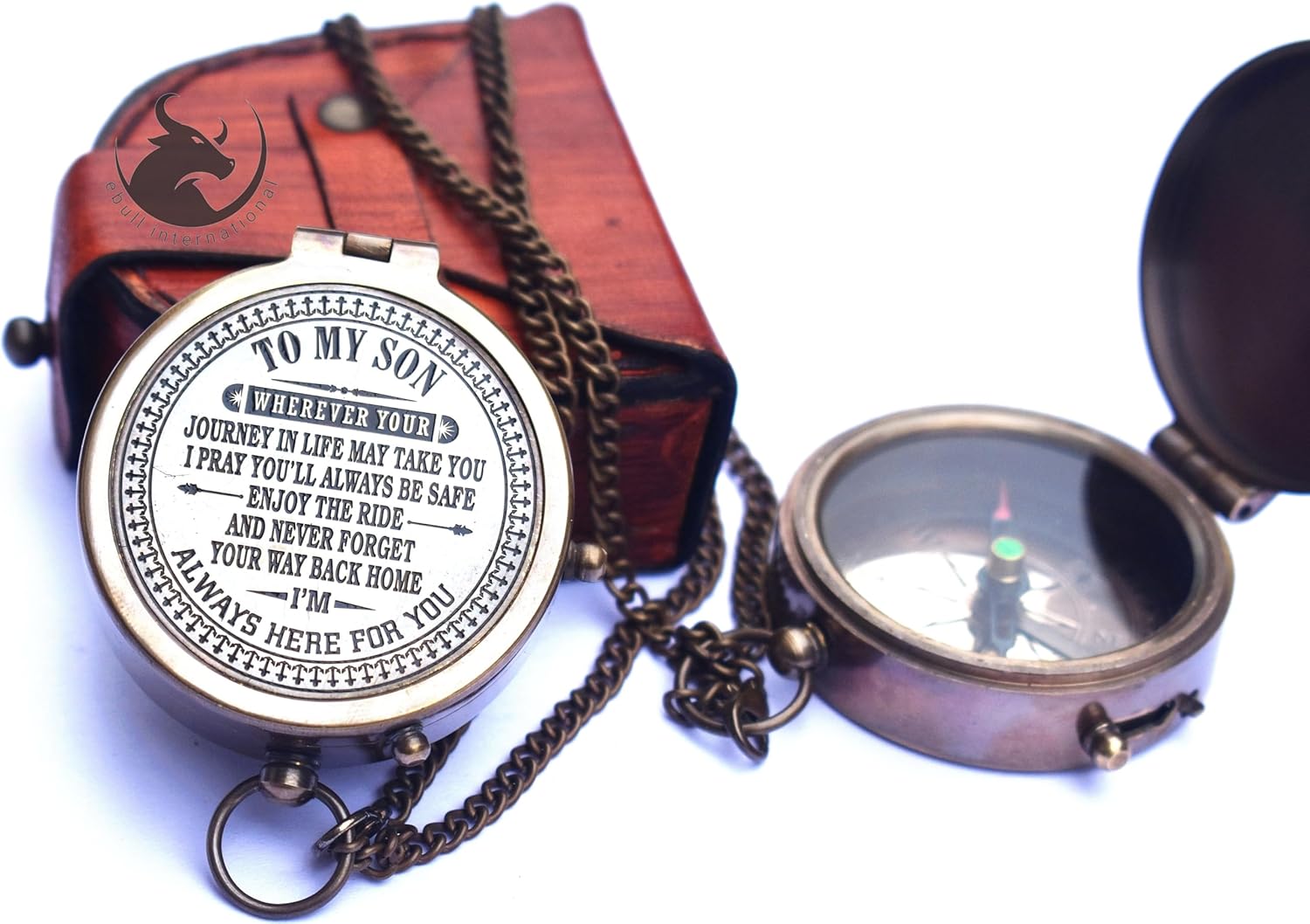 Brújula de latón regalo para mi hijoregalo náutico para hijo de papáregalo para hijo de mamá Un regalo perfecto y único con estuche de cuero