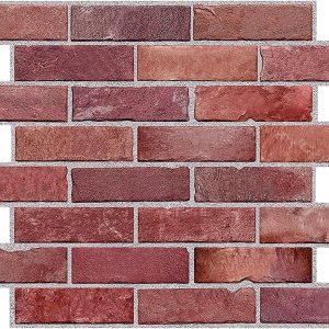 Retro-Art Paneles de pared 3D, ladrillo sintético en rojo, PVC, 17.5 x 23.75 pulgadas, cubre 2.78 pies cuadrados 570TG Retro-Art Paneles de pared 3D, ladrillo sintético en rojo, PVC, 17.5 x 23.75 pulgadas, cubre 2.78 pies cuadrados 570TG