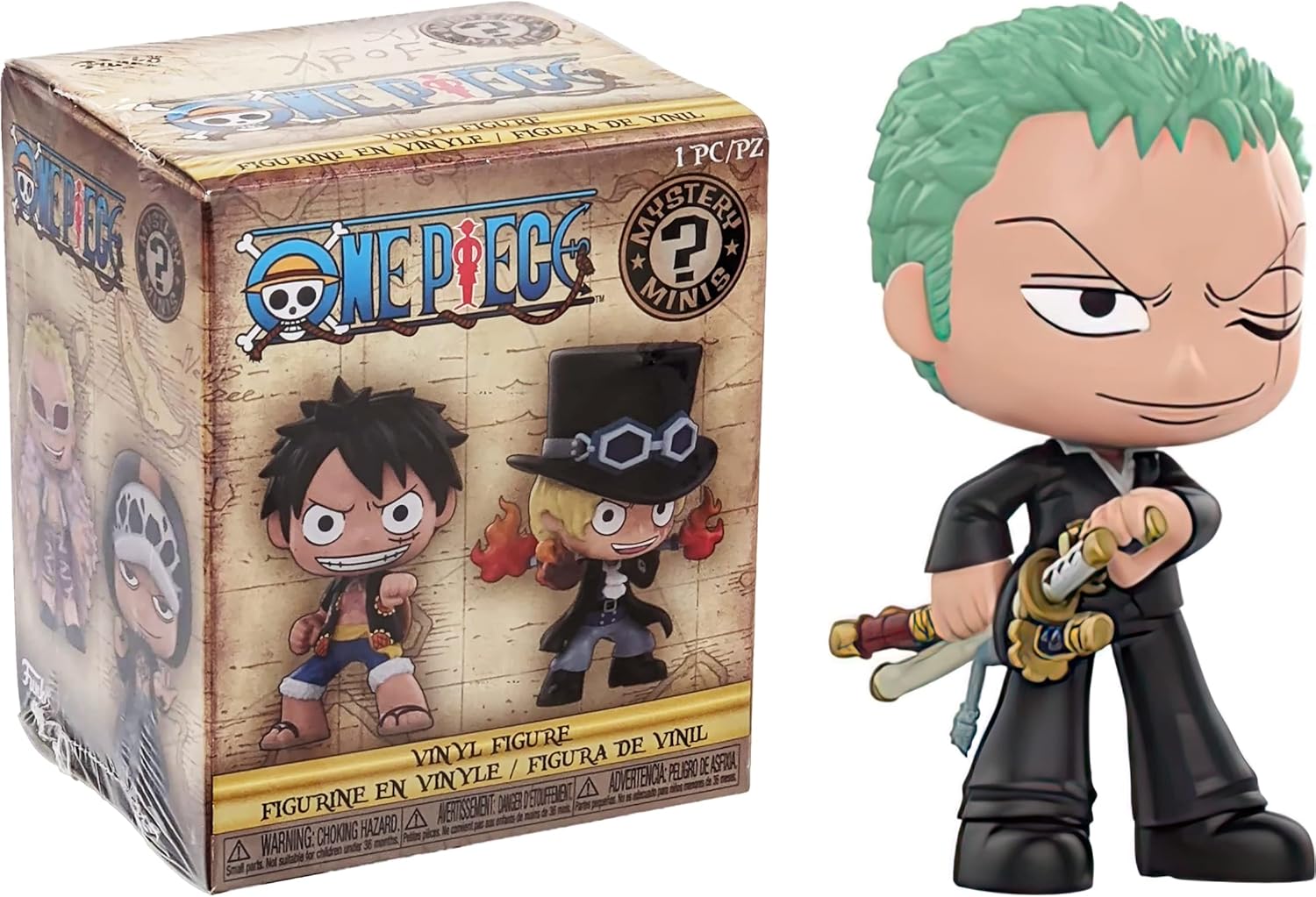 Roronoa Zoro Fun ko Mystery Minis – Figura de vinilo con 1 protector gráfico compatible con ‘ToysDiva’ (30608  B)