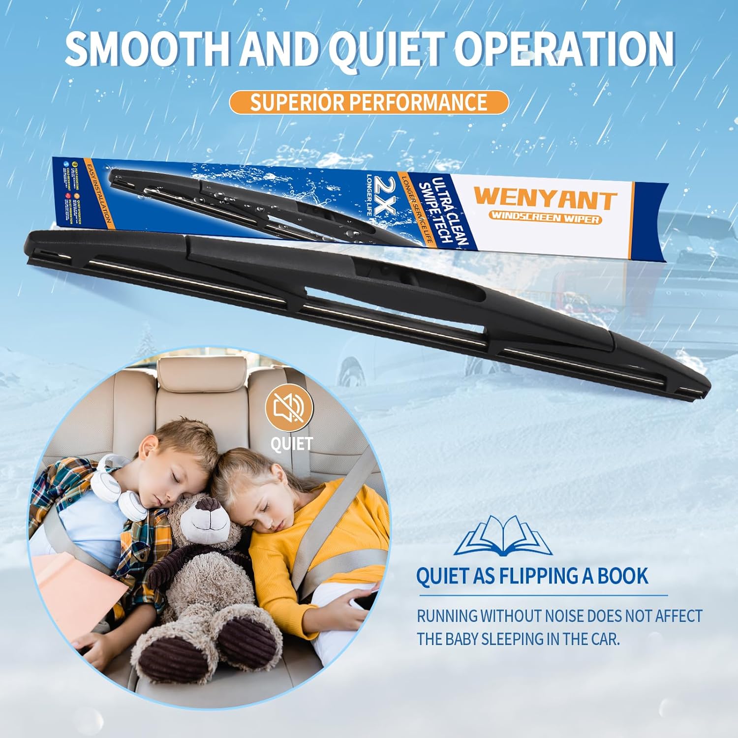 14 inch Rear Windshield Wiper Blade Replacement for Subaru Forester 2022-2006 Ascent 22-19 Impreza 11-04 Legacy 09-05 Outback 19-05 Tribeca 14-06