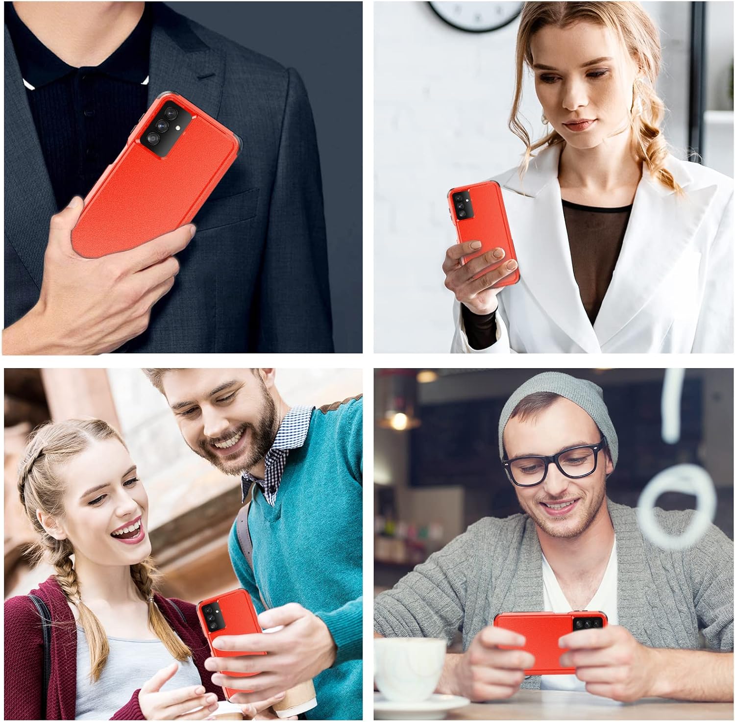 Unitedtime – Funda para Galaxy A13  Protección contra caídas resistente a prueba de golpes Militar Bumper Funda para teléfono  Resistente (rojo)
