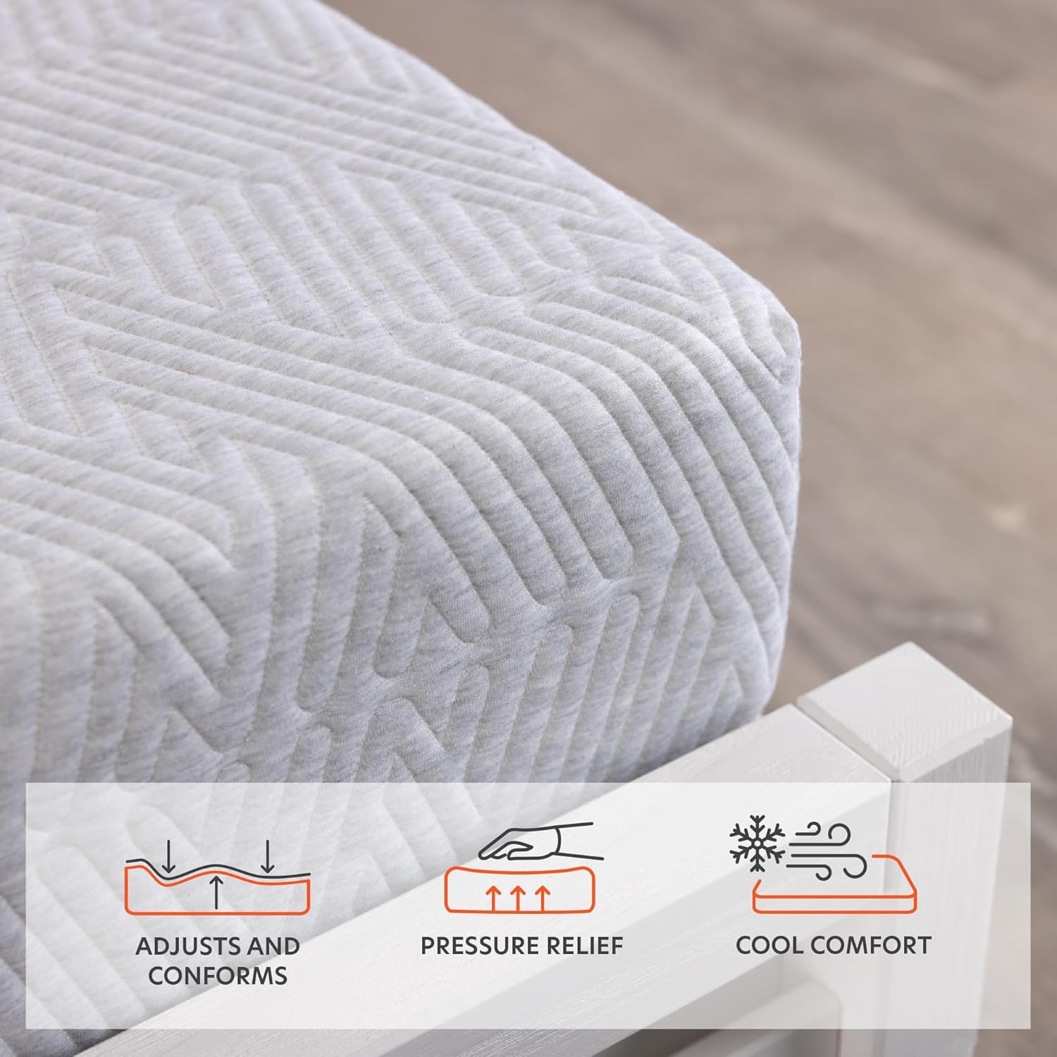Craft & Trade Colchón de espuma viscoelástica, cama en una caja, enfriamiento de gel de cobre, certificado CertiPUR-US, 8 pulgadas, Queen, prueba de