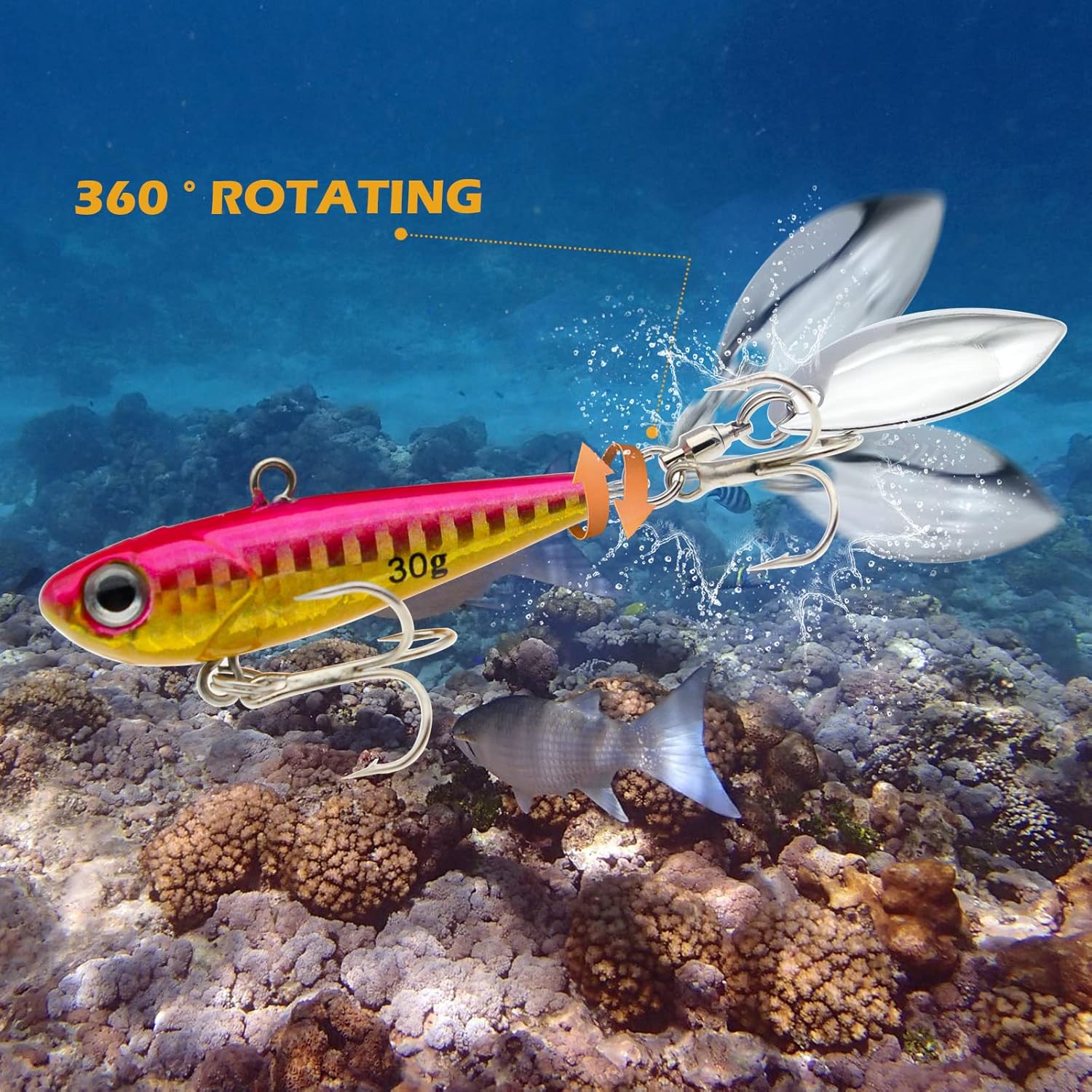 Plantillas de pesca de metal, cucharas de pesca de metal, cebo de hoja giratoria, cuchara de jigging de fundición larga, señuelo vertical duro VIB