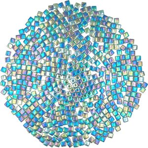 Azulejos de mosaico de cristal cuadrados de 1.1 libras, azulejos de vidrio de mosaico iridiscentes para manualidades, piezas de mosaico, Azulejos de mosaico de cristal cuadrados de 1.1 libras, azulejos de vidrio de mosaico iridiscentes para manualidades, piezas de mosaico,