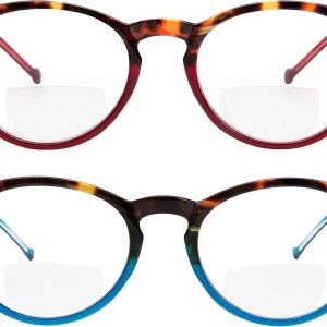 Yogo Vision Gafas de lectura bifocales, paquete de 2 unidades, marcos de bisagra de resorte de plástico para hombres y mujeres Yogo Vision Gafas de lectura bifocales, paquete de 2 unidades, marcos de bisagra de resorte de plástico para hombres y mujeres