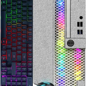 Dell Computadora de escritorio para juegos RGB, Intel Quad Core I5-6500 hasta 3.6 GHz, GeForce GTX 750 Ti 4G, memoria de 16 GB, SSD 512G, teclado y Dell Computadora de escritorio para juegos RGB, Intel Quad Core I5-6500 hasta 3.6 GHz, GeForce GTX 750 Ti 4G, memoria de 16 GB, SSD 512G, teclado y