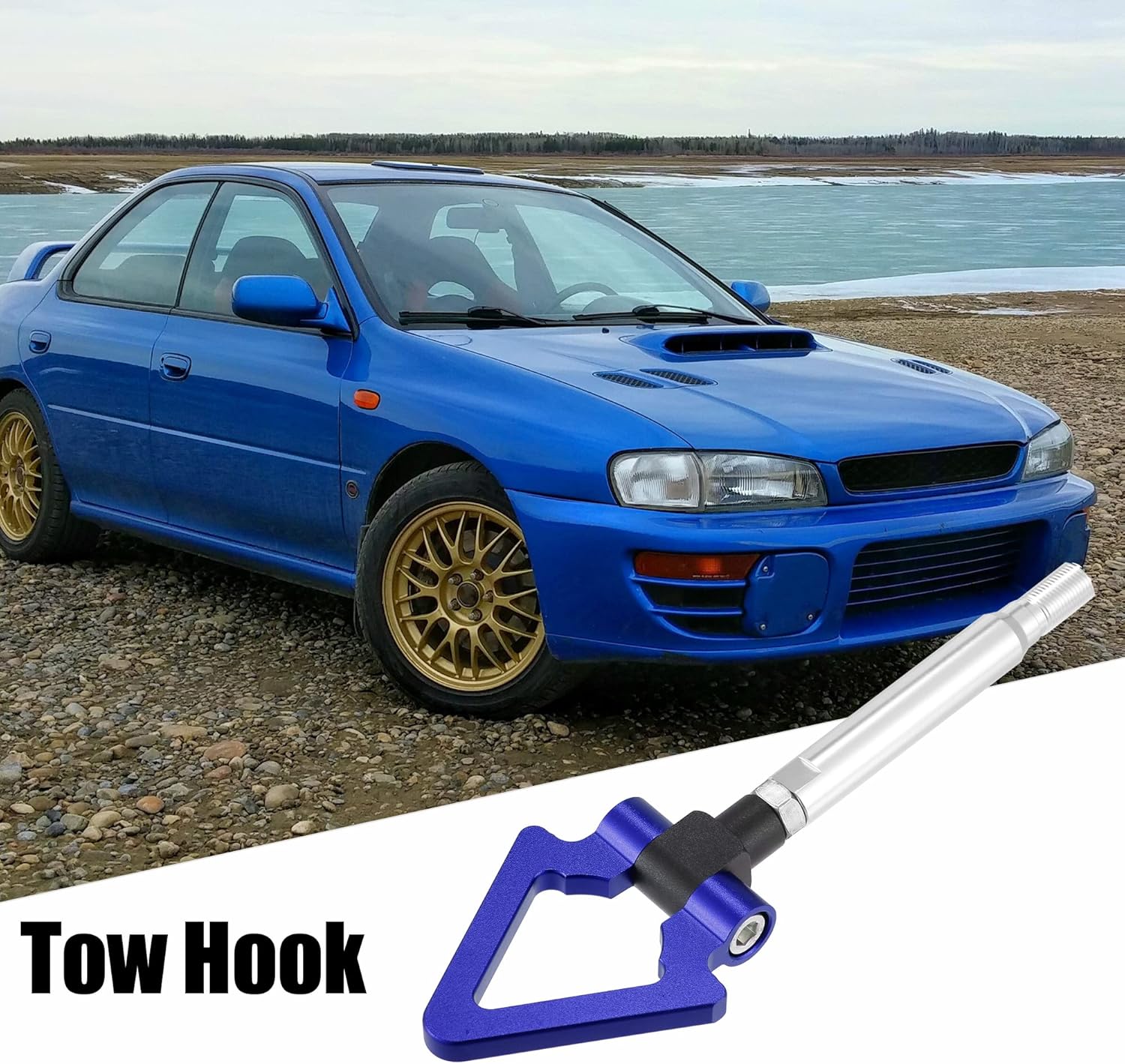 X AUTOHAUX Anillo de remolque de parachoques delantero para Subaru Impreza WRX BRZ Gancho de remolque de ojo Tornillo Forma Triángulo para Subaru